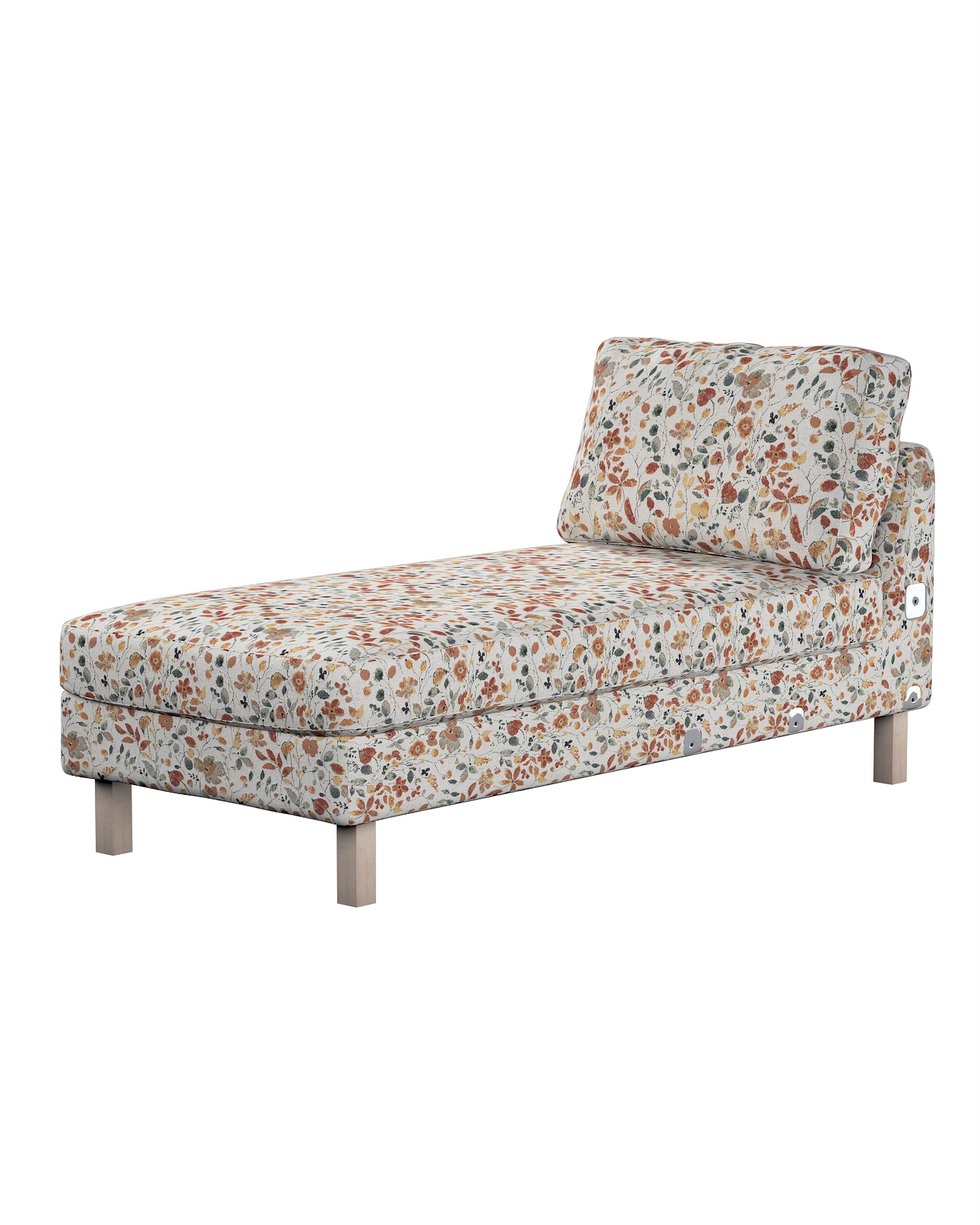 Karlstad chaise longue add-on unit cover product colour orange fabric structured, patterned