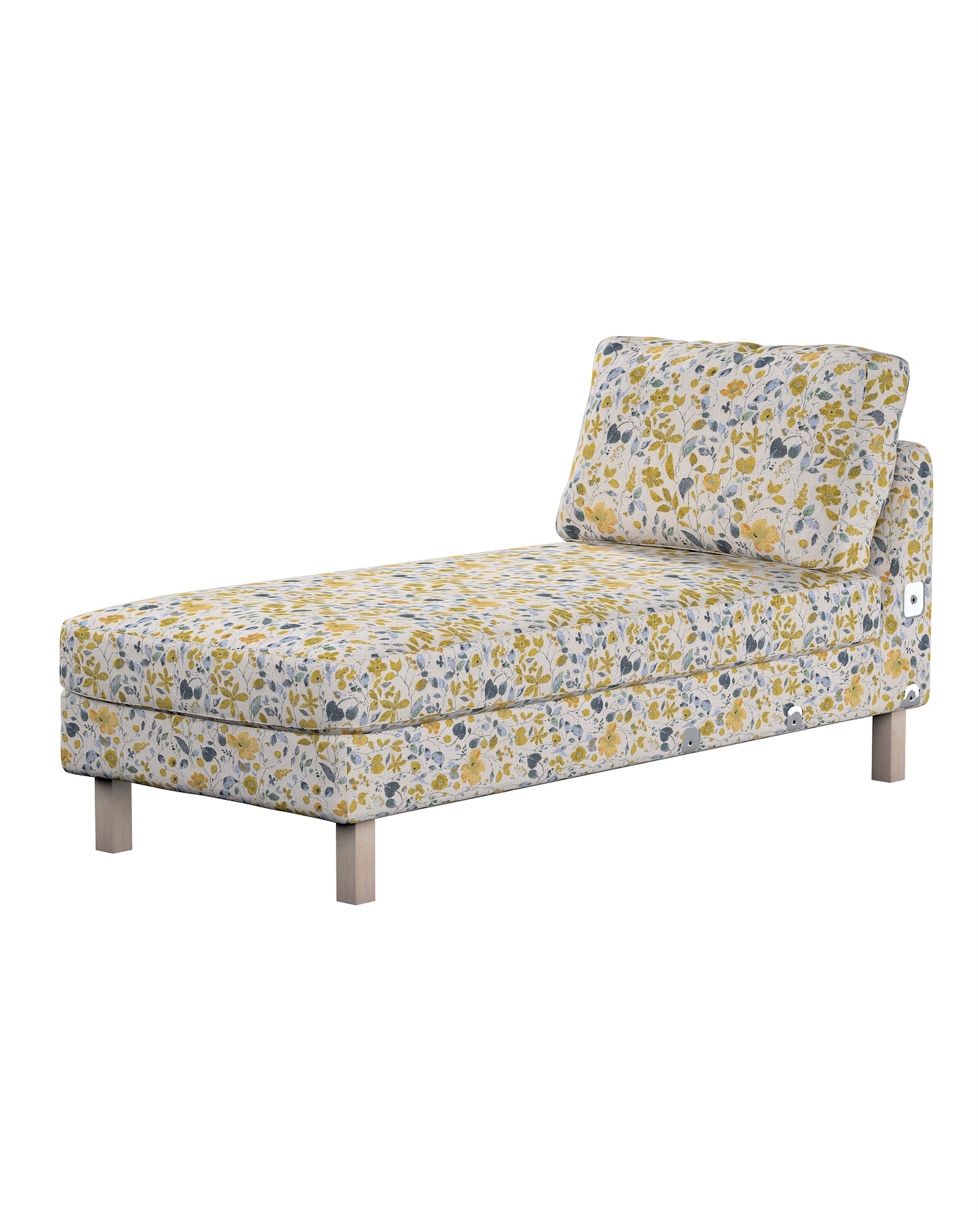 Karlstad chaise longue add-on unit cover product colour yellow fabric structured, patterned