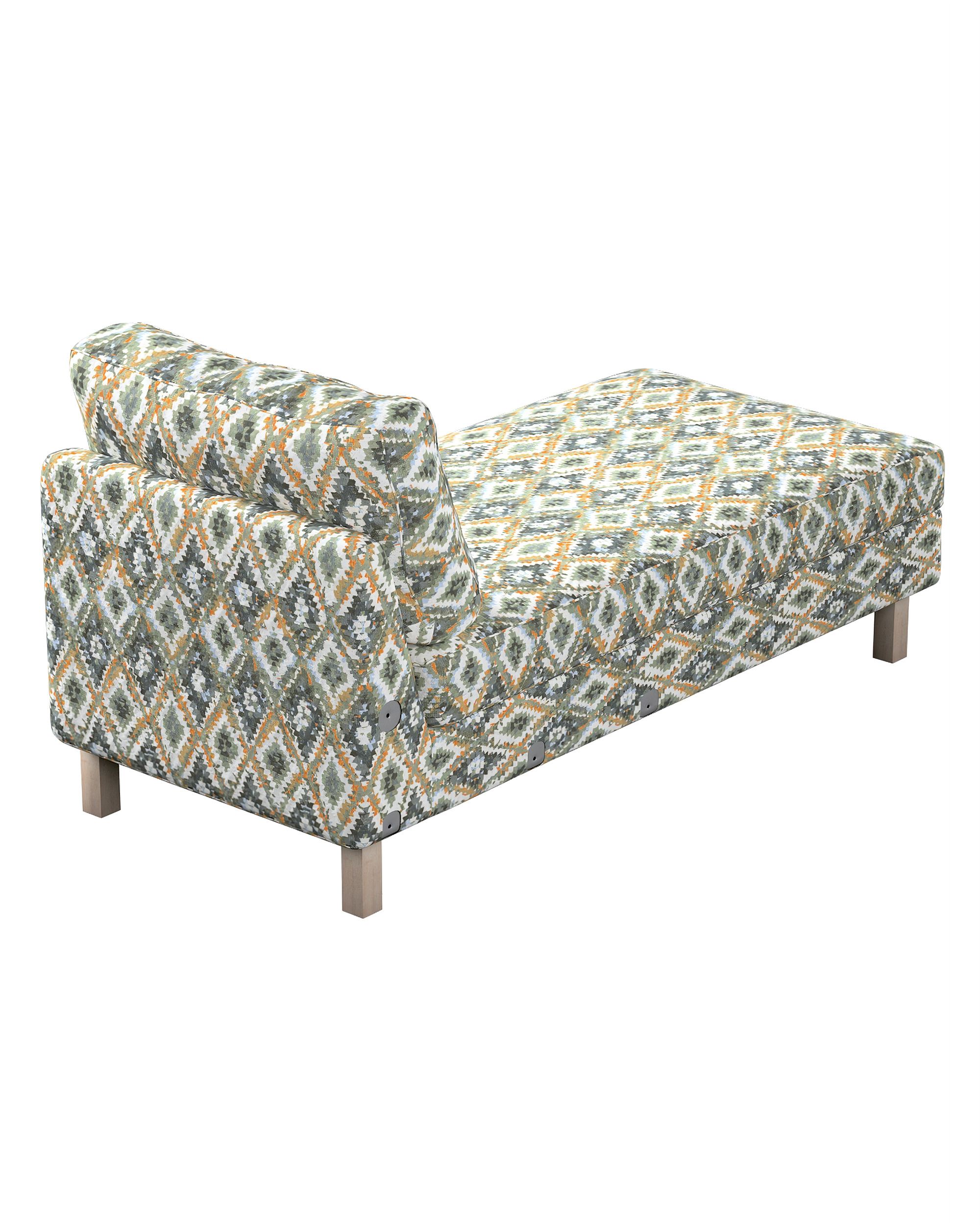 Karlstad chaise longue add-on unit cover product colour blue fabric structured, patterned (hover)