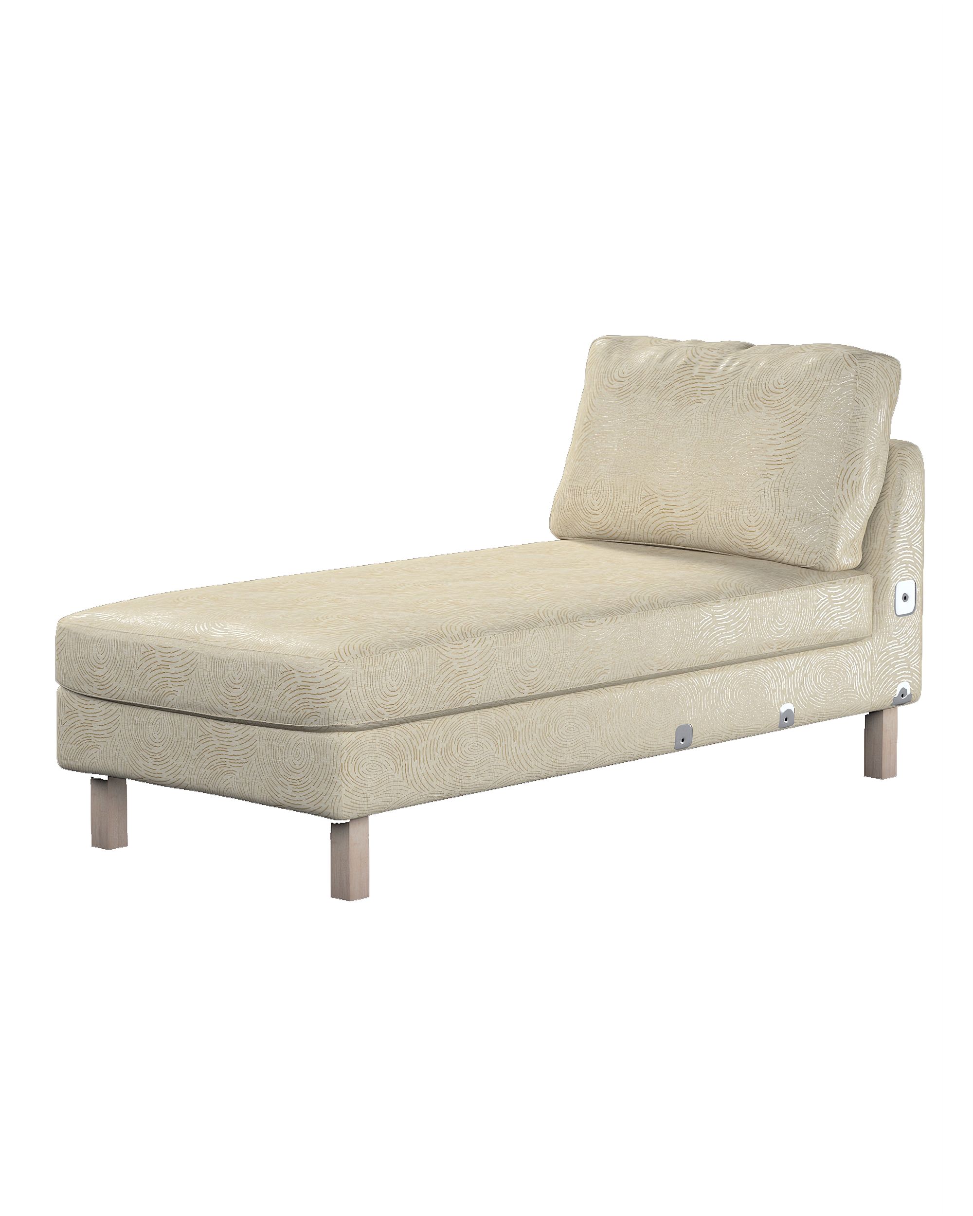 Karlstad chaise longue add-on unit cover product colour beige fabric gloss, structured, patterned