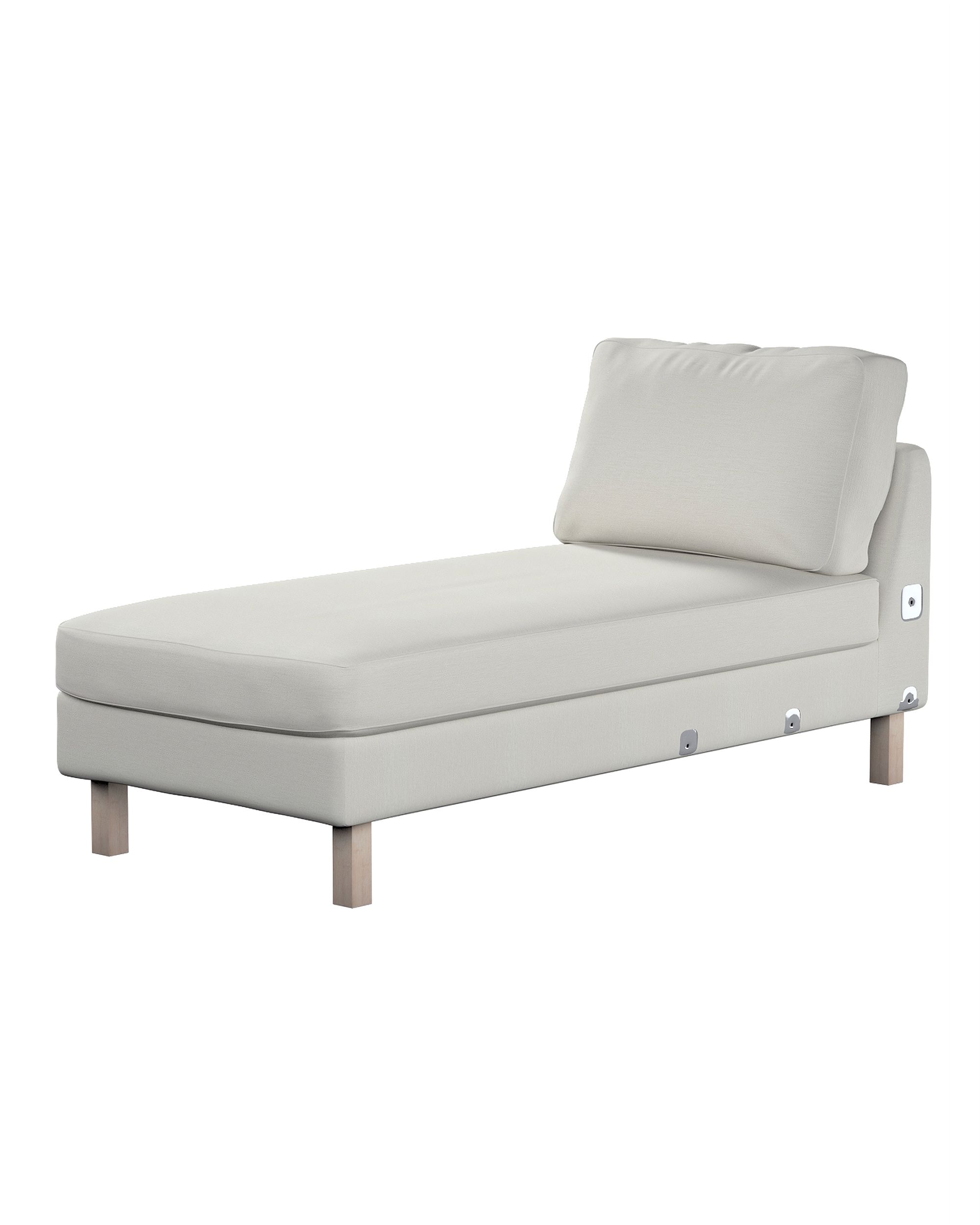 Karlstad chaise longue add-on unit cover product colour grey fabric gloss, structured, velvet