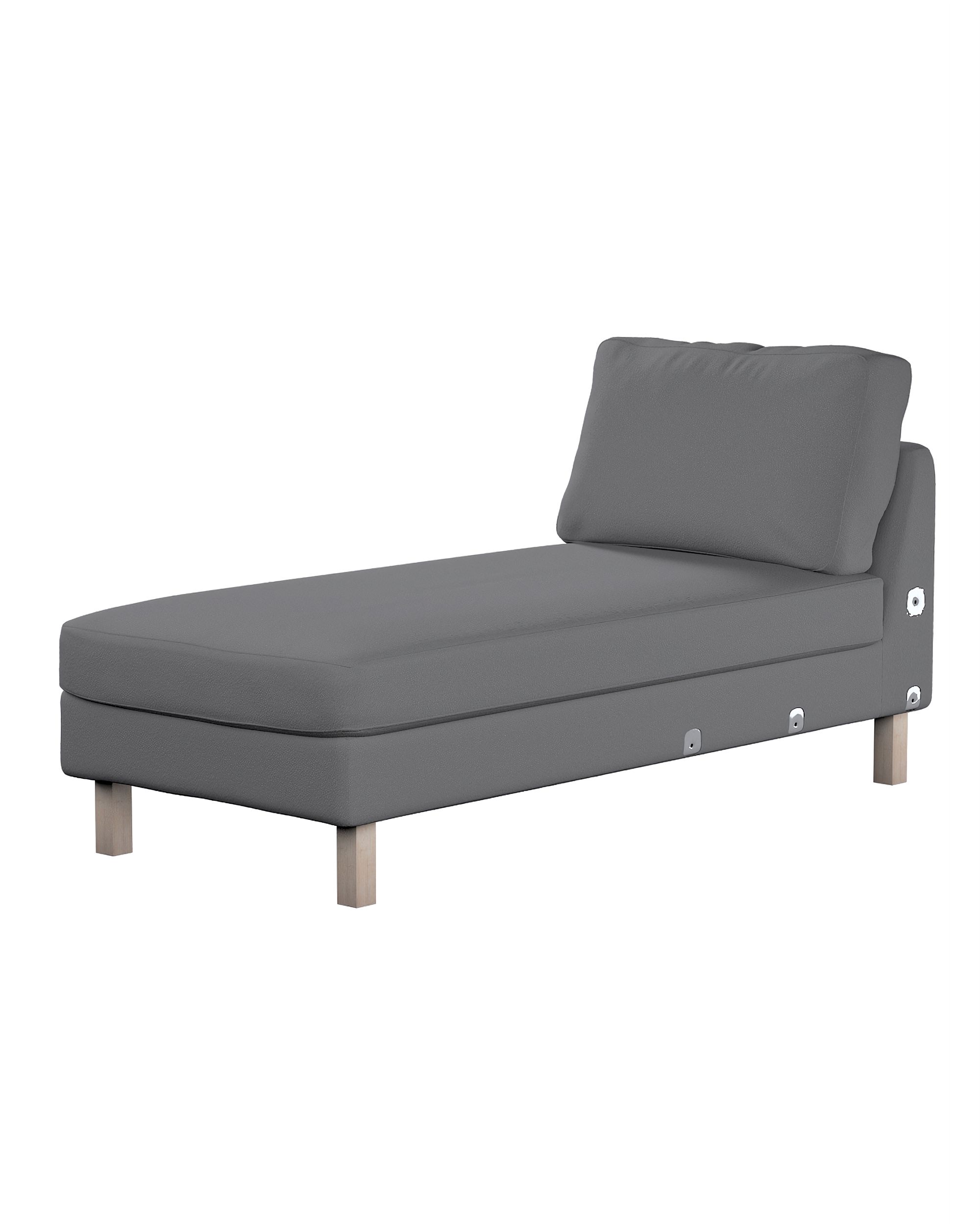 Karlstad chaise longue add-on unit cover product colour grey fabric structured