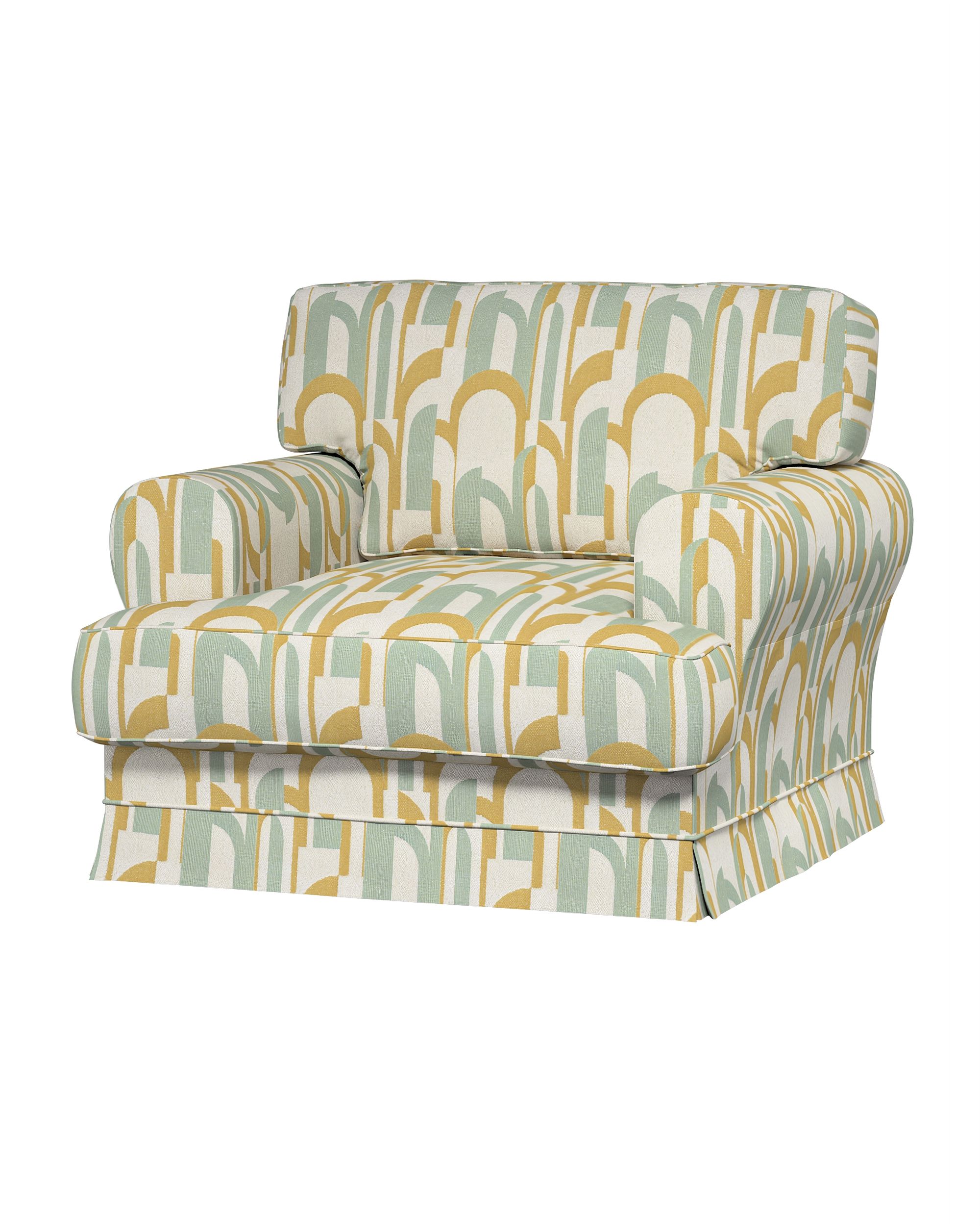 Ekeskog armchair cover product colour green fabric structured, patterned