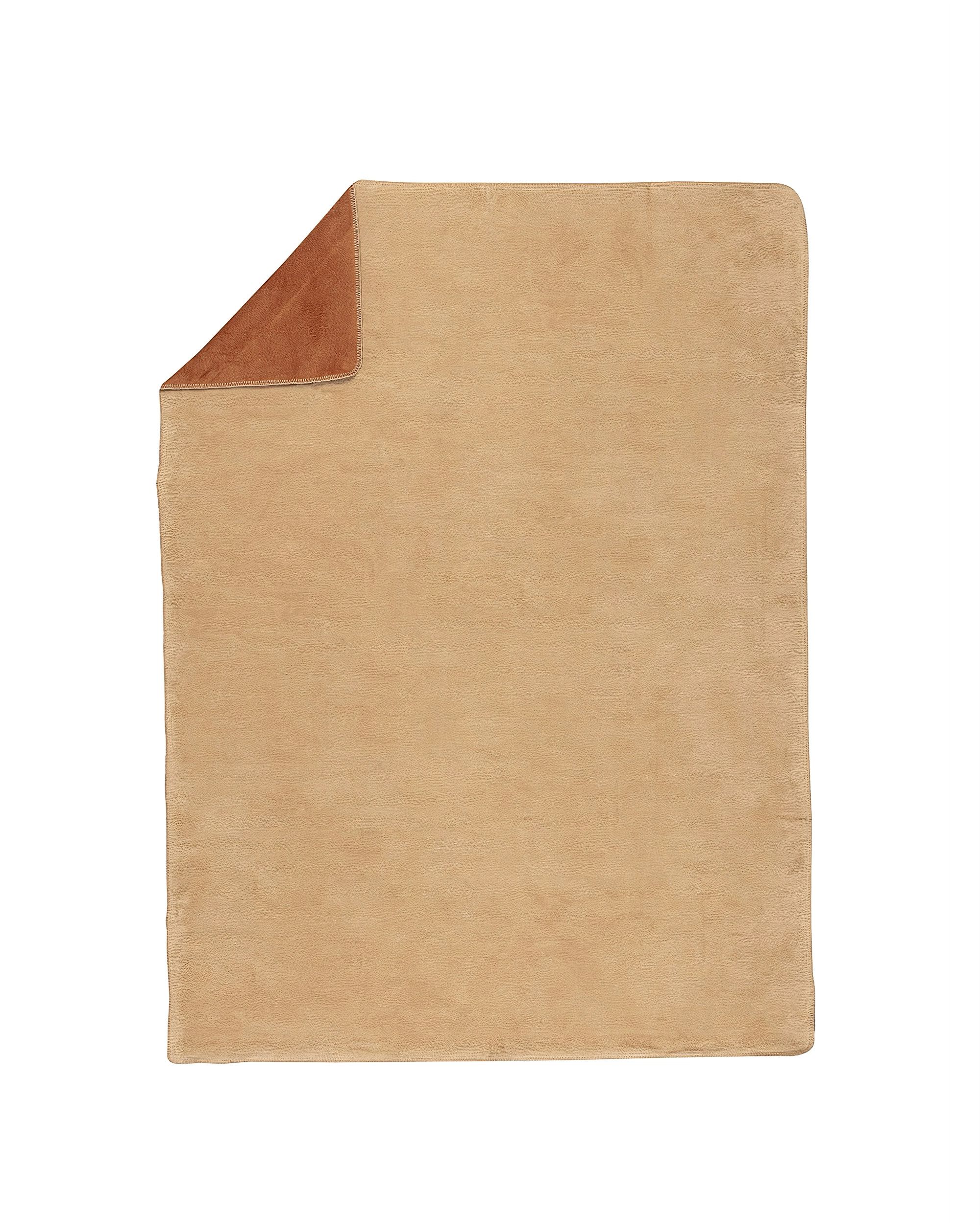 Cotton Cloud Blanket 150x200cm Beige&Cognac (hover)