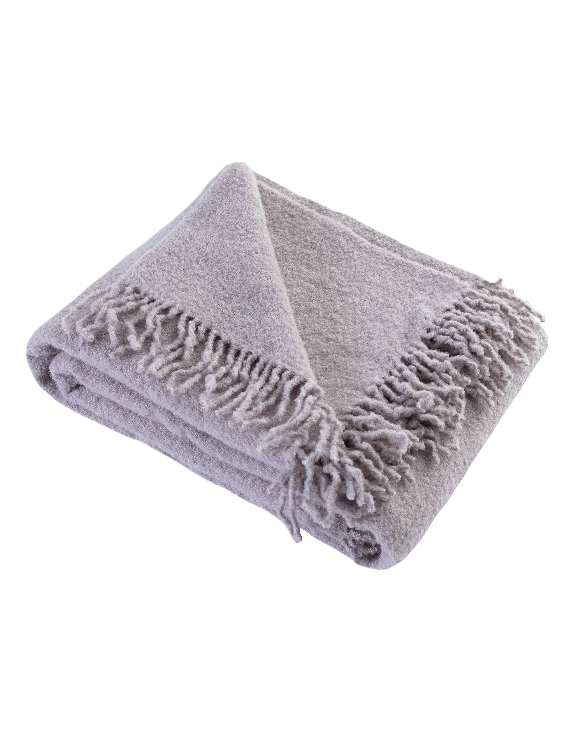 Boucle blanket 140x200cm light grey