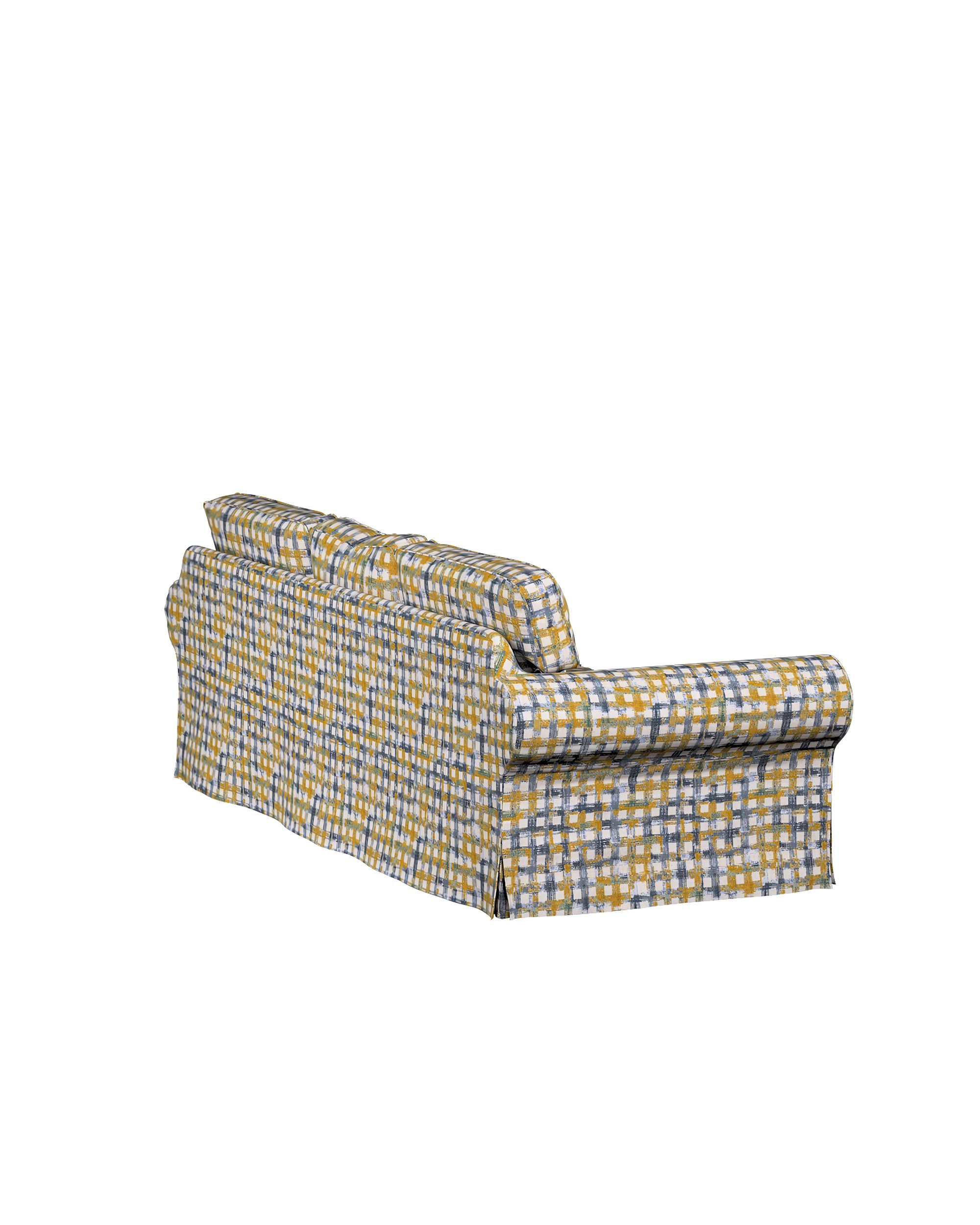 Ektorp 3-seater sofa bed cover (for model on sale in Ikea since 2013) product colour blue fabric structured, patterned (hover)