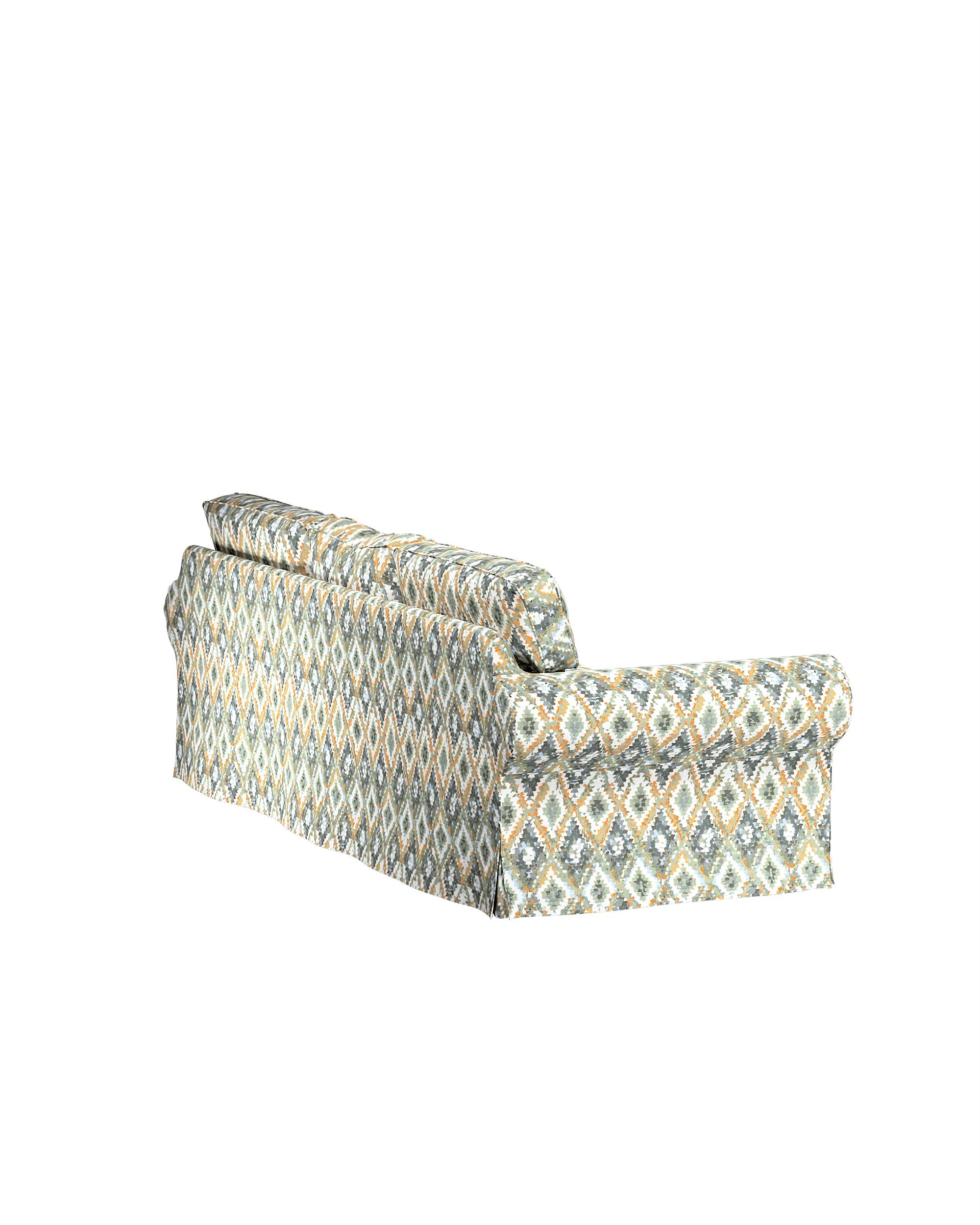 Ektorp 3-seater sofa bed cover (for model on sale in Ikea since 2013) product colour blue fabric structured, patterned (hover)