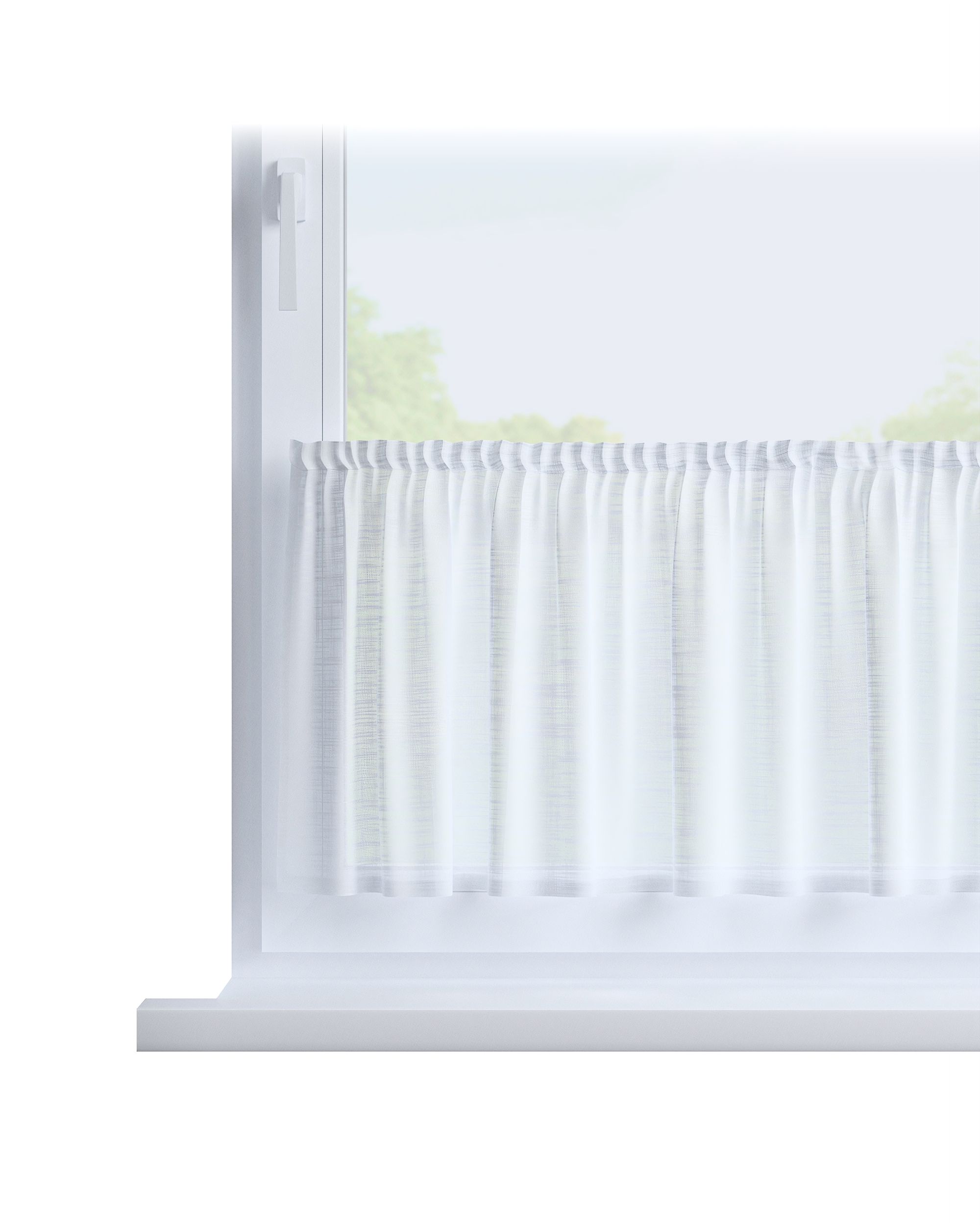 Slot valance product colour white fabric semi-sheer, structured