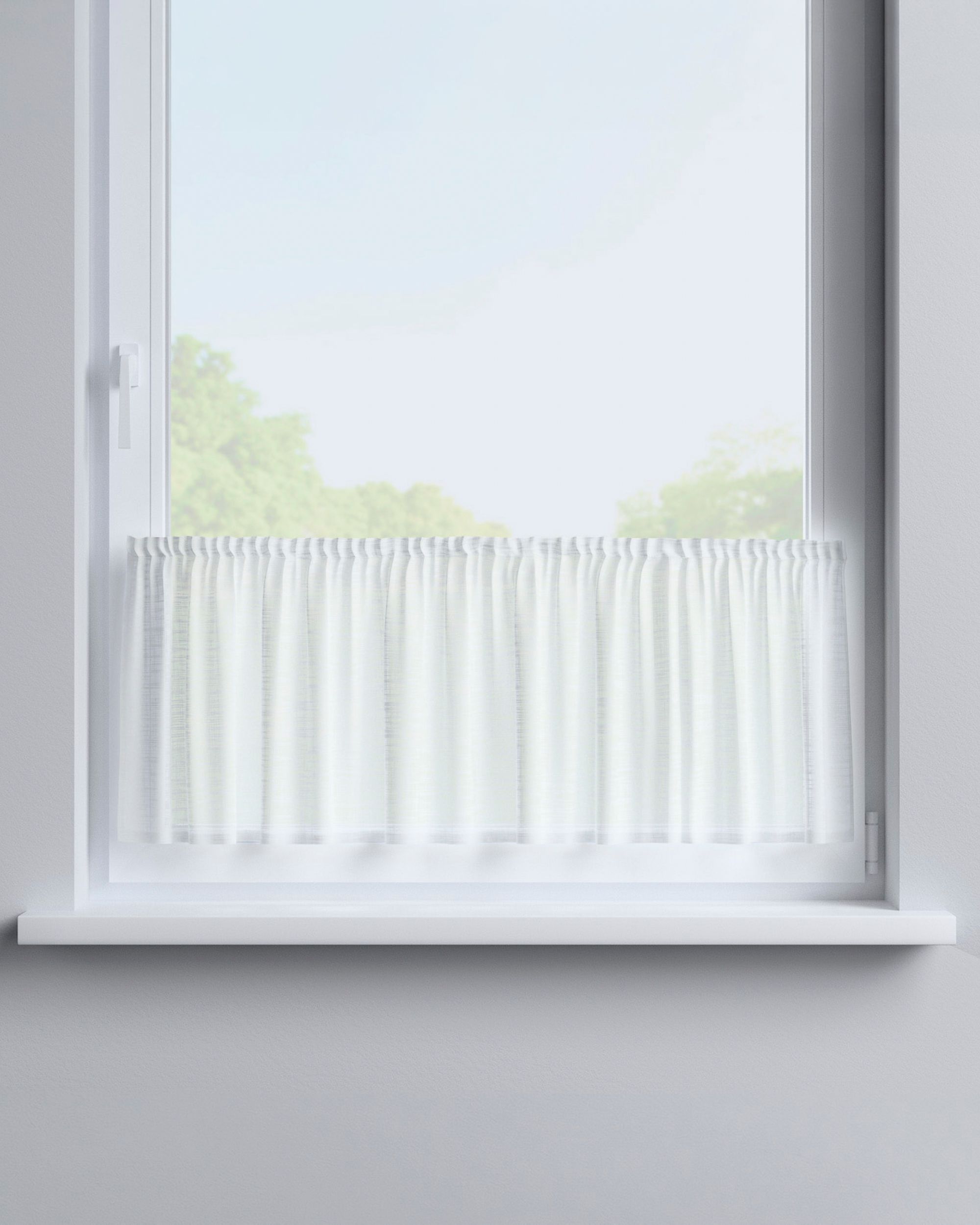 Slot valance product colour cream fabric semi-sheer, structured (hover)