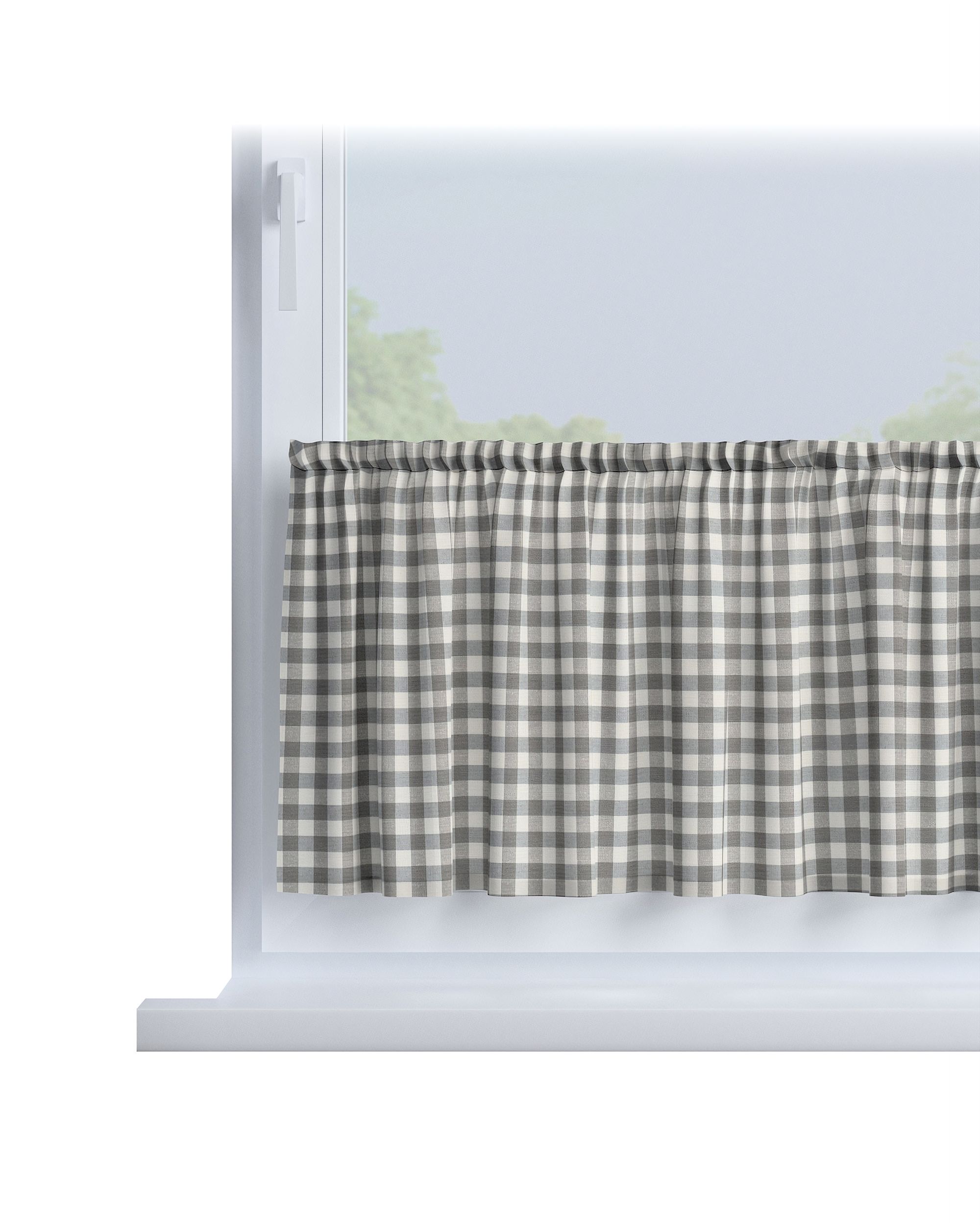 Slot valance product colour grey fabric patterned