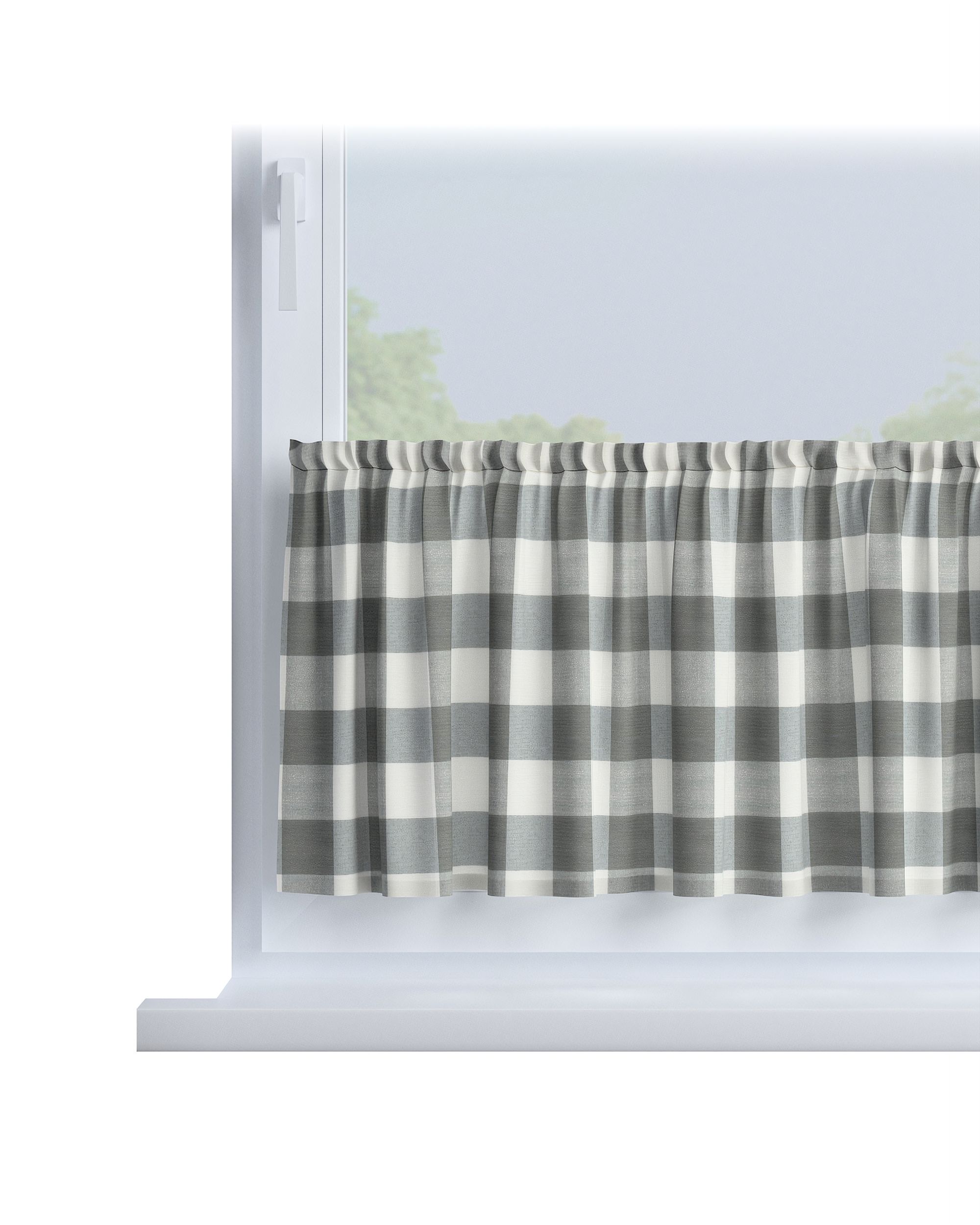 Slot valance product colour grey fabric patterned