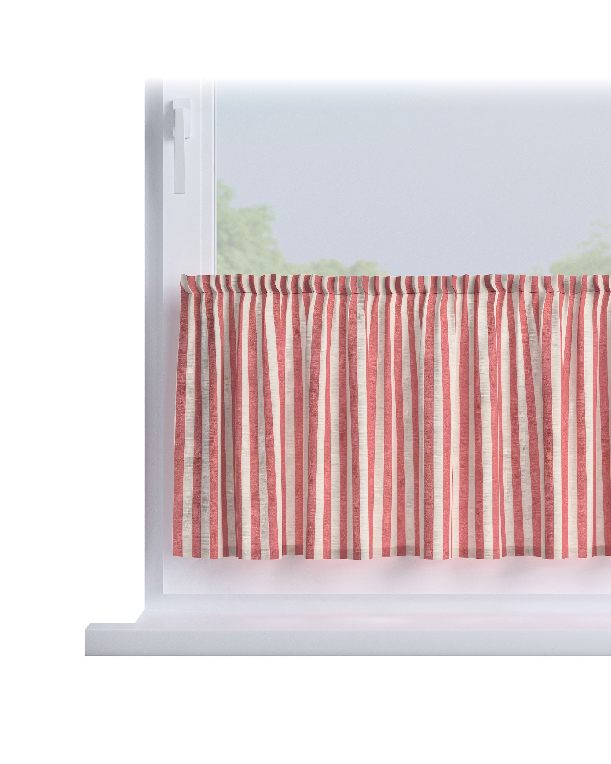 Slot valance product colour red fabric patterned
