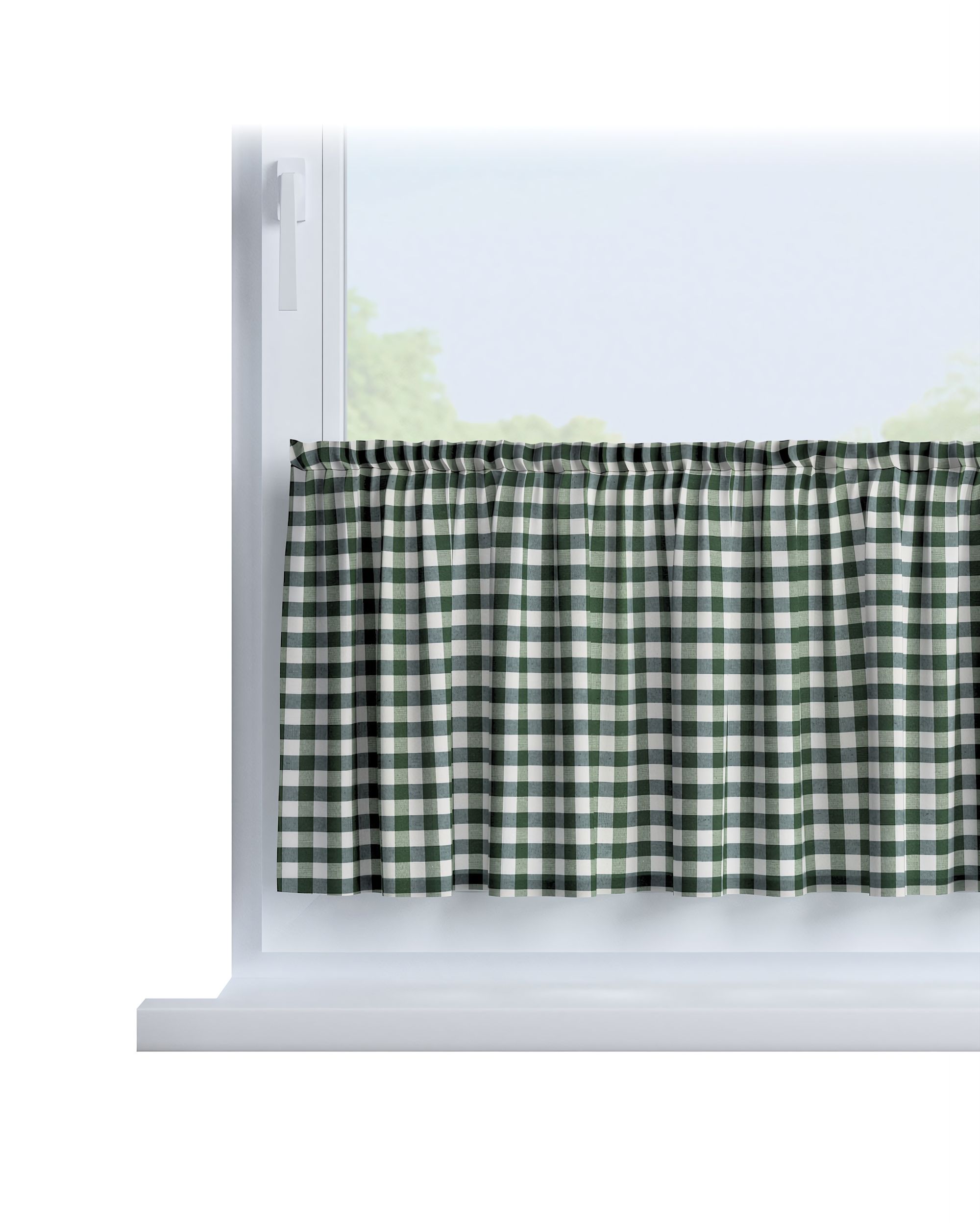 Slot valance product colour green fabric patterned