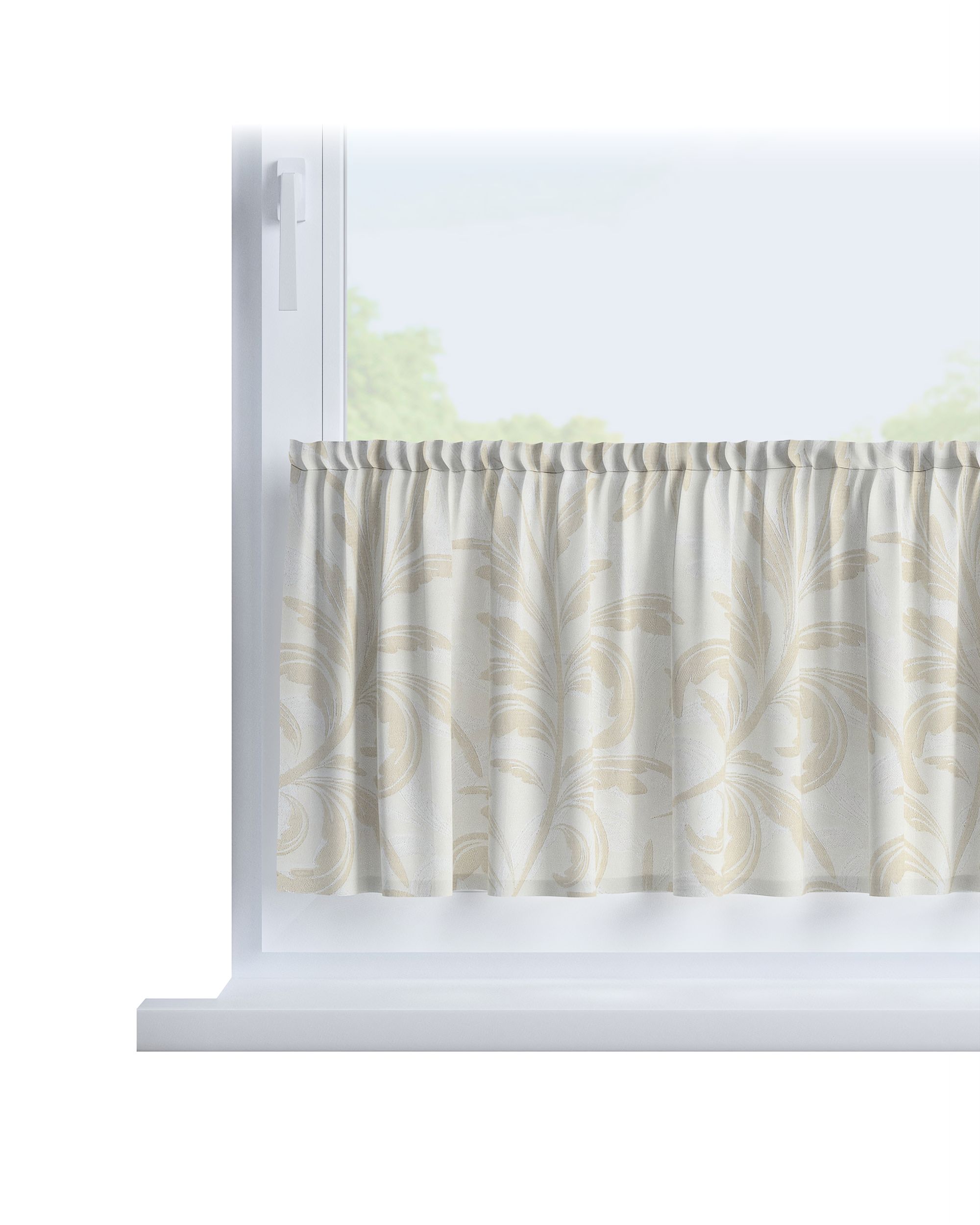 Slot valance product colour grey fabric gloss, structured, patterned