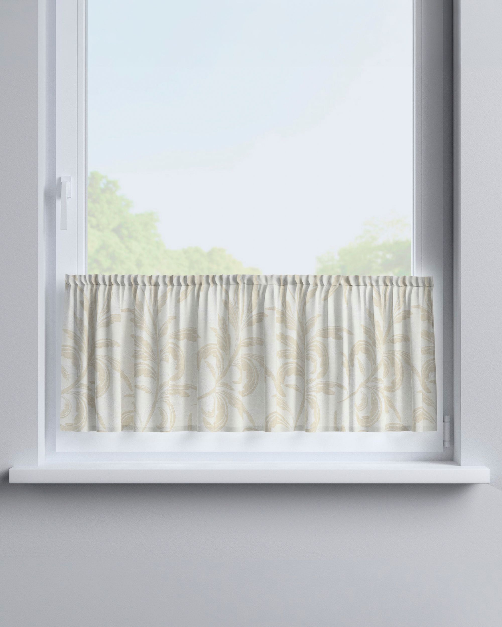Slot valance product colour grey fabric gloss, structured, patterned (hover)