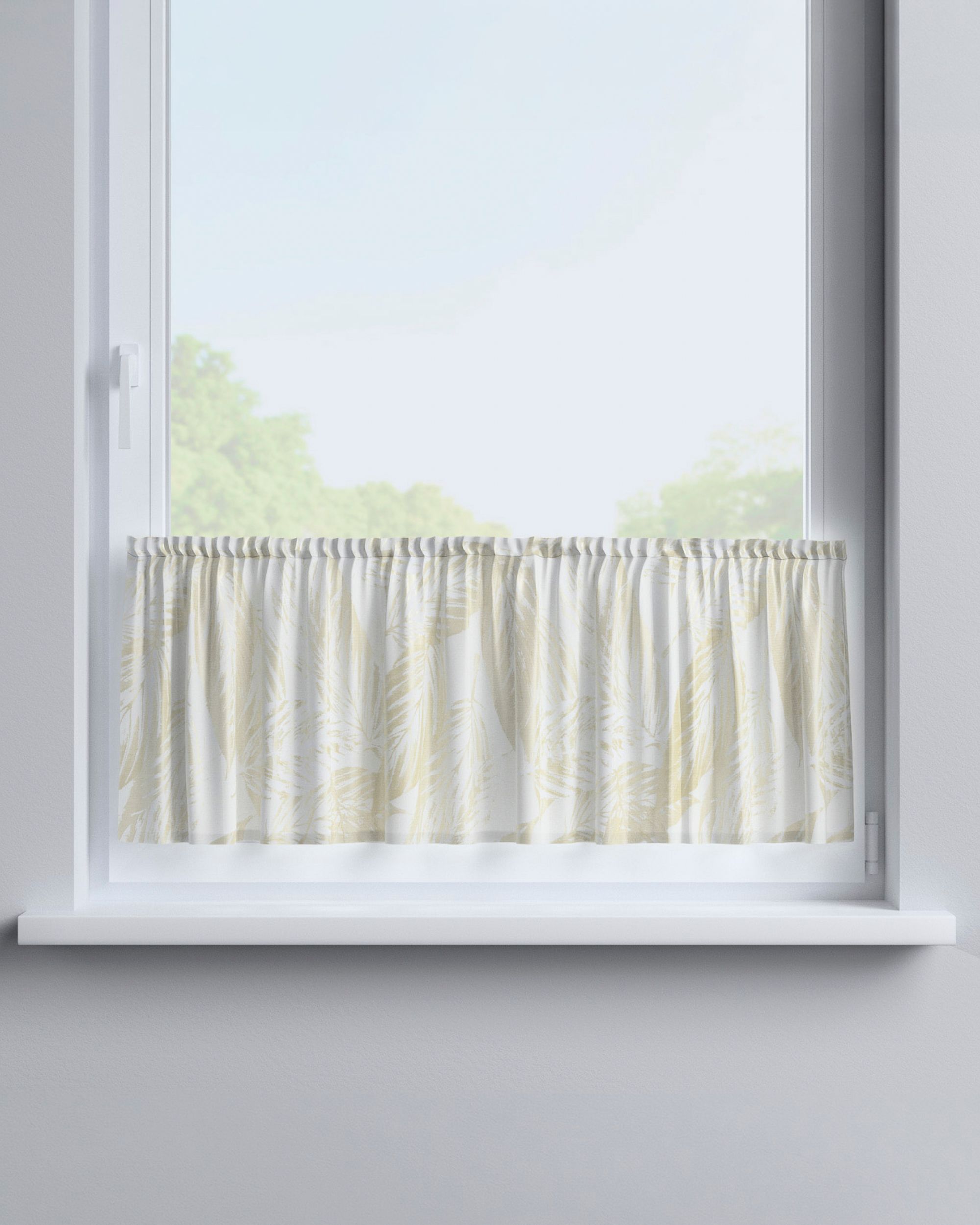 Slot valance product colour cream fabric gloss, structured, patterned (hover)