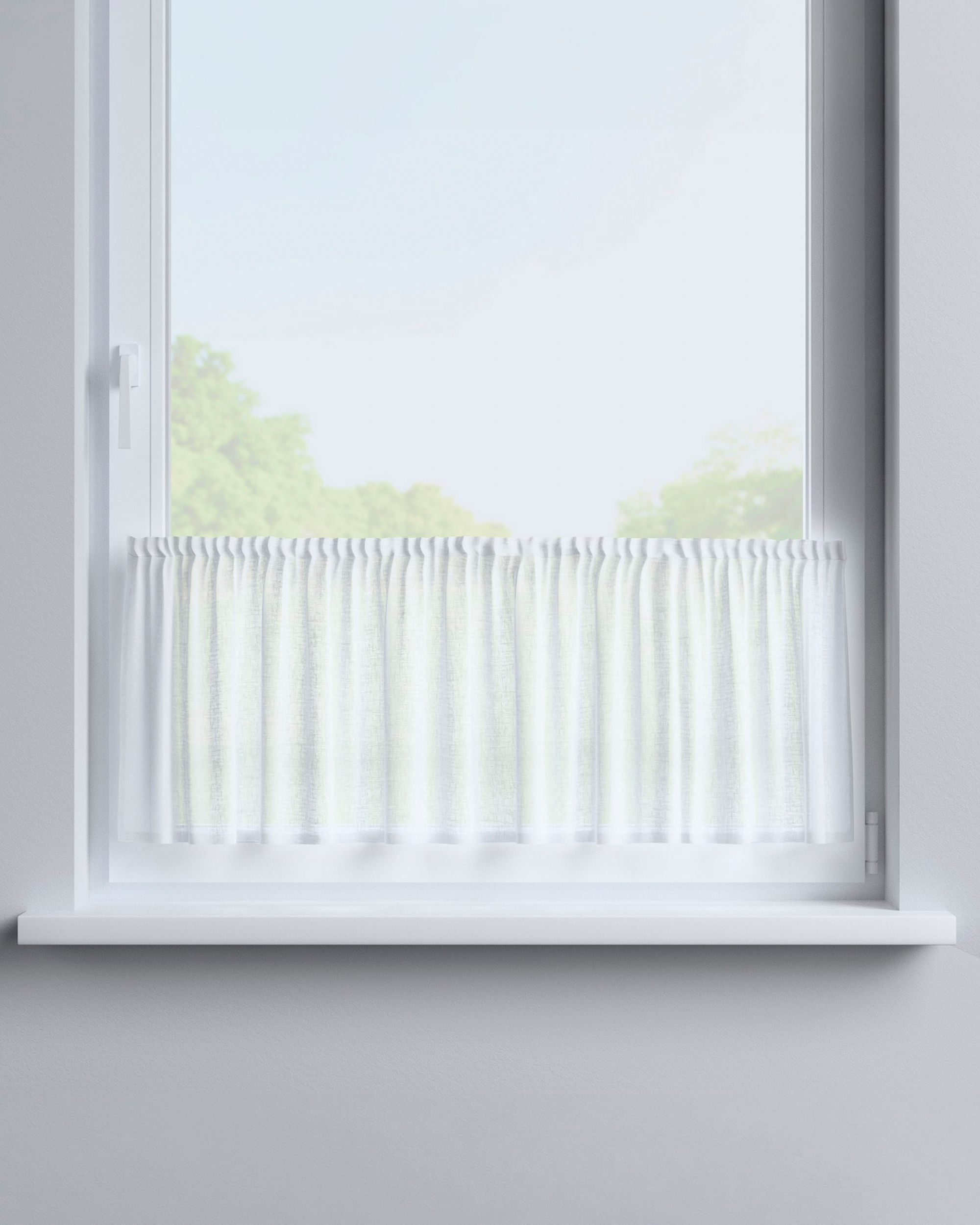 Slot valance product colour cream fabric semi-sheer, structured (hover)