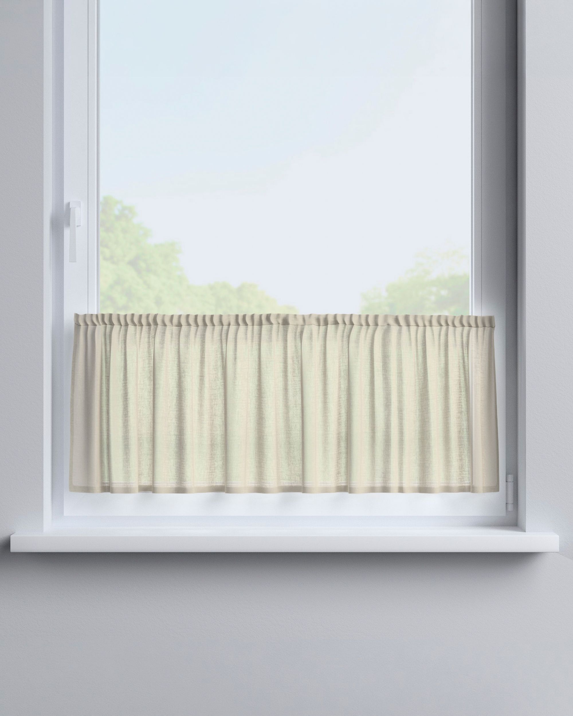 Slot valance product colour beige fabric semi-sheer, structured (hover)