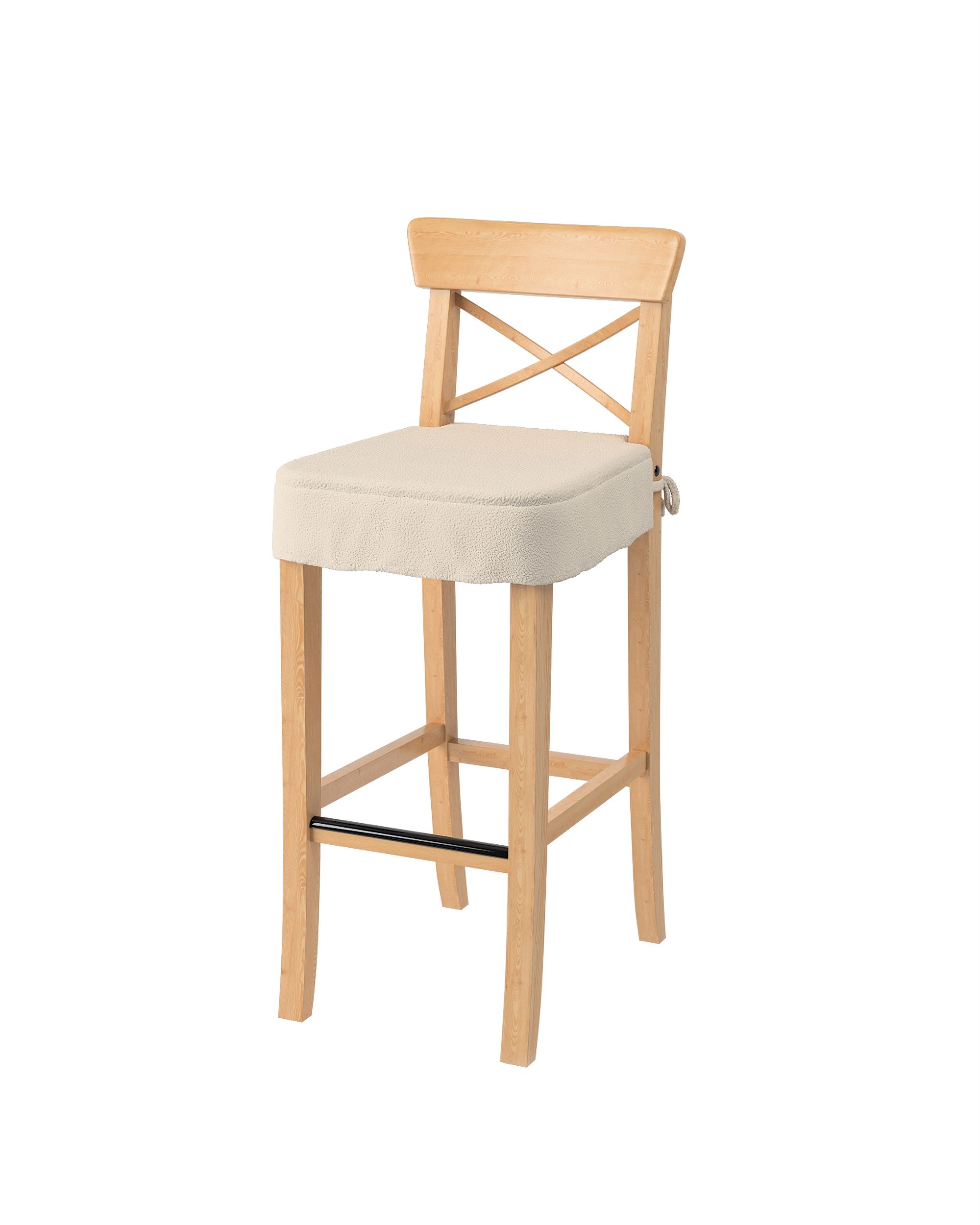 Ingolf bar stool seat pad cover product colour beige fabric structured