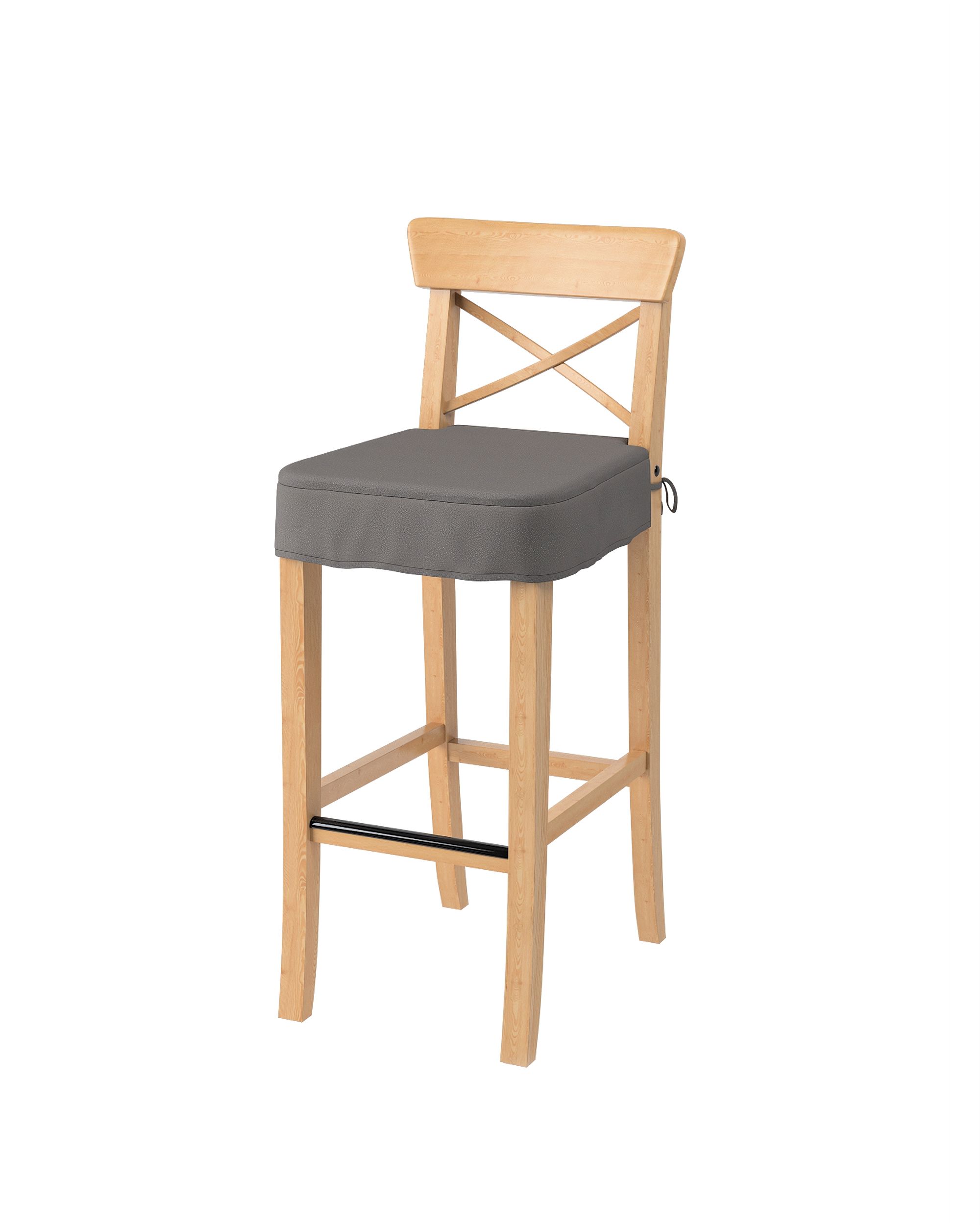 Ingolf bar stool seat pad cover product colour grey fabric structured