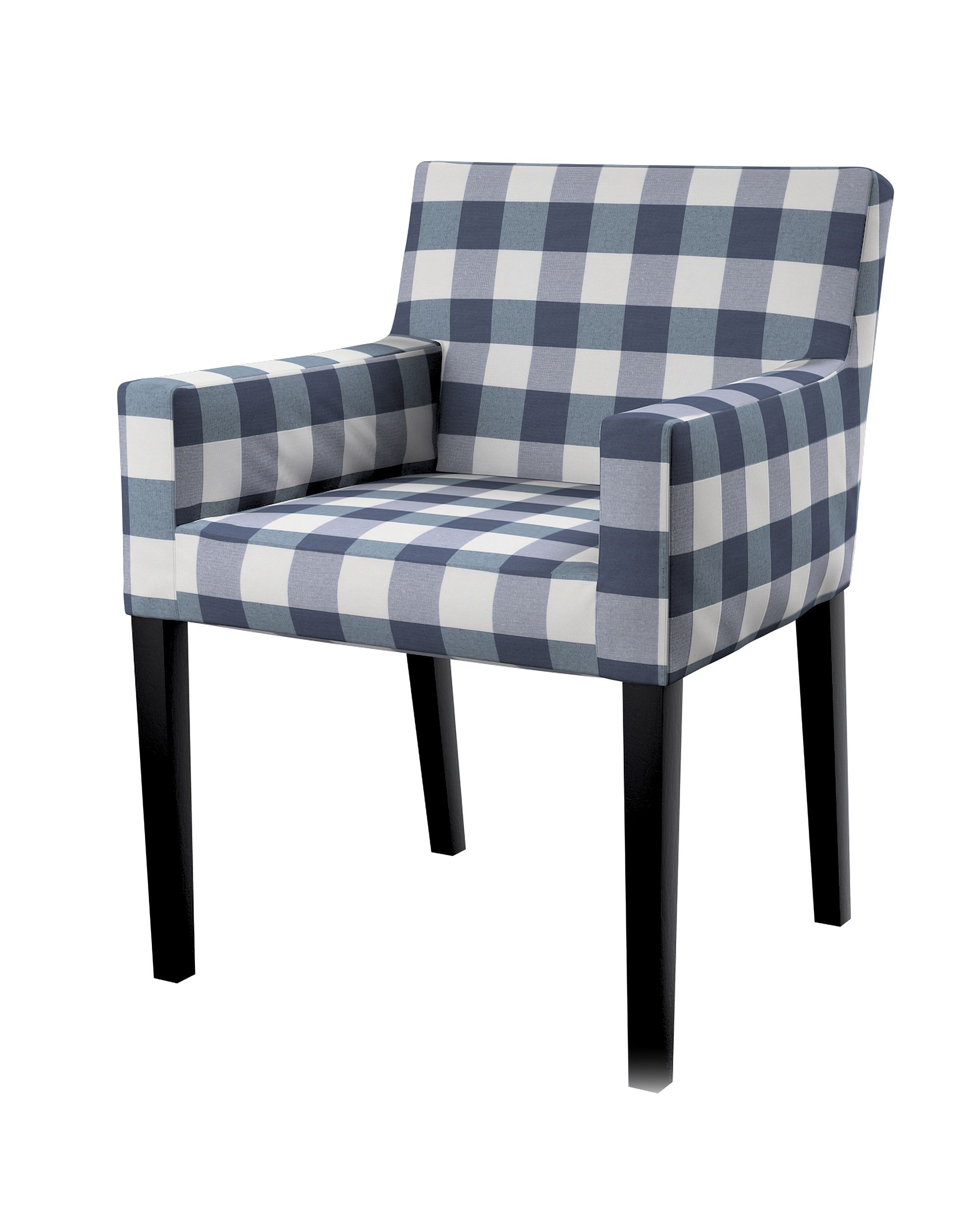 Nils chair cover product colour navy blue fabric patterned