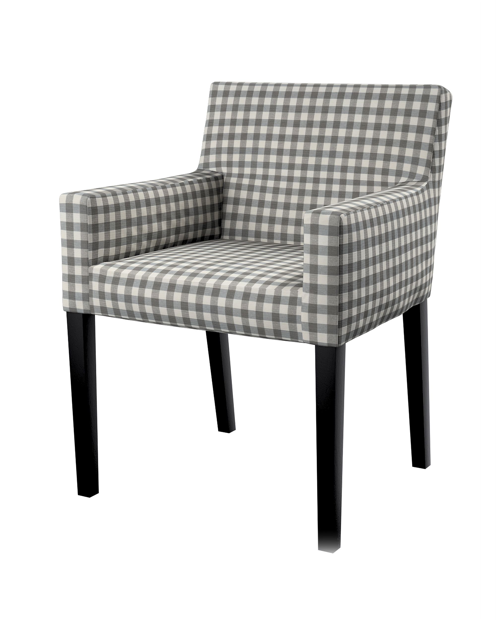 Nils chair cover product colour grey fabric patterned