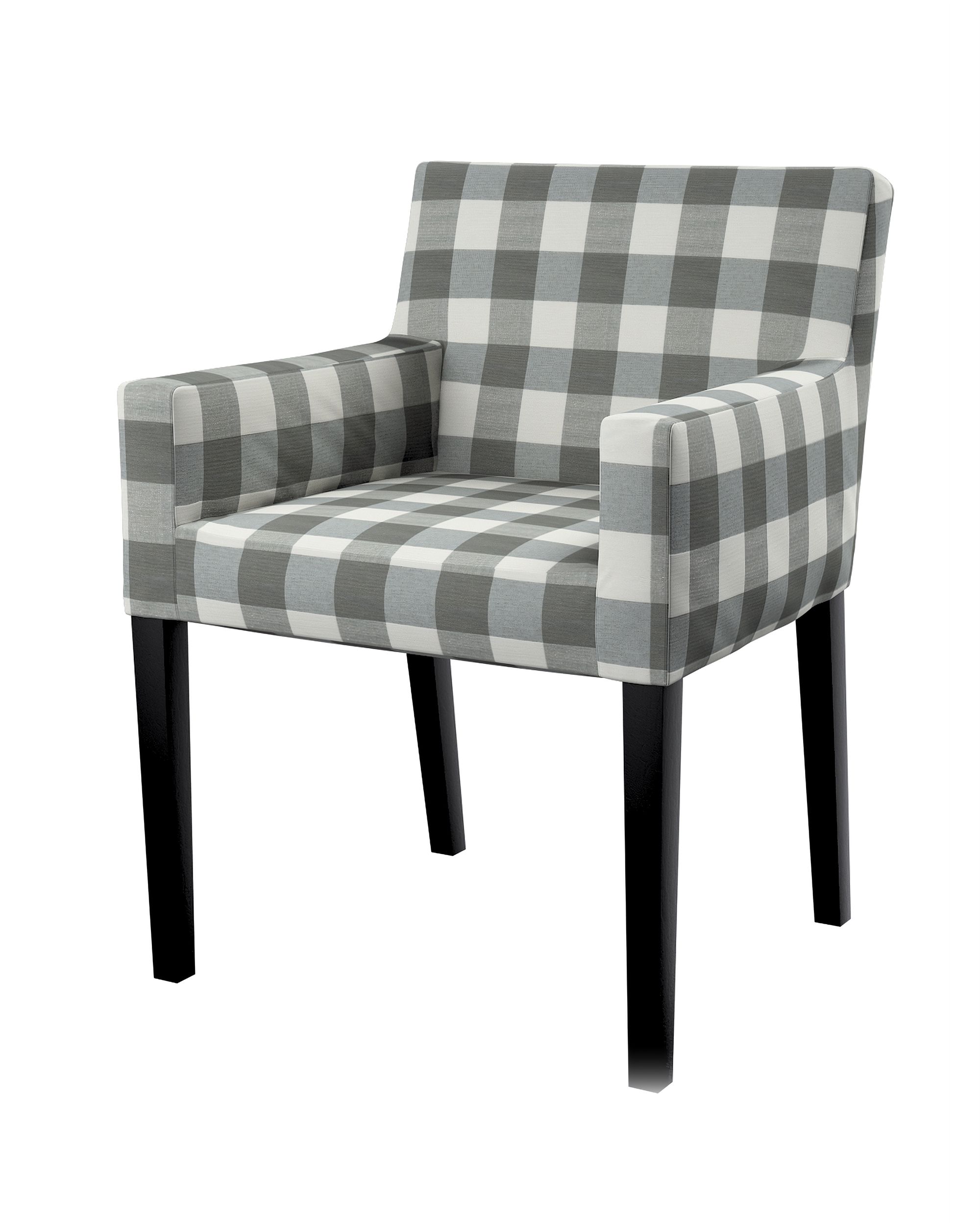 Nils chair cover product colour grey fabric patterned