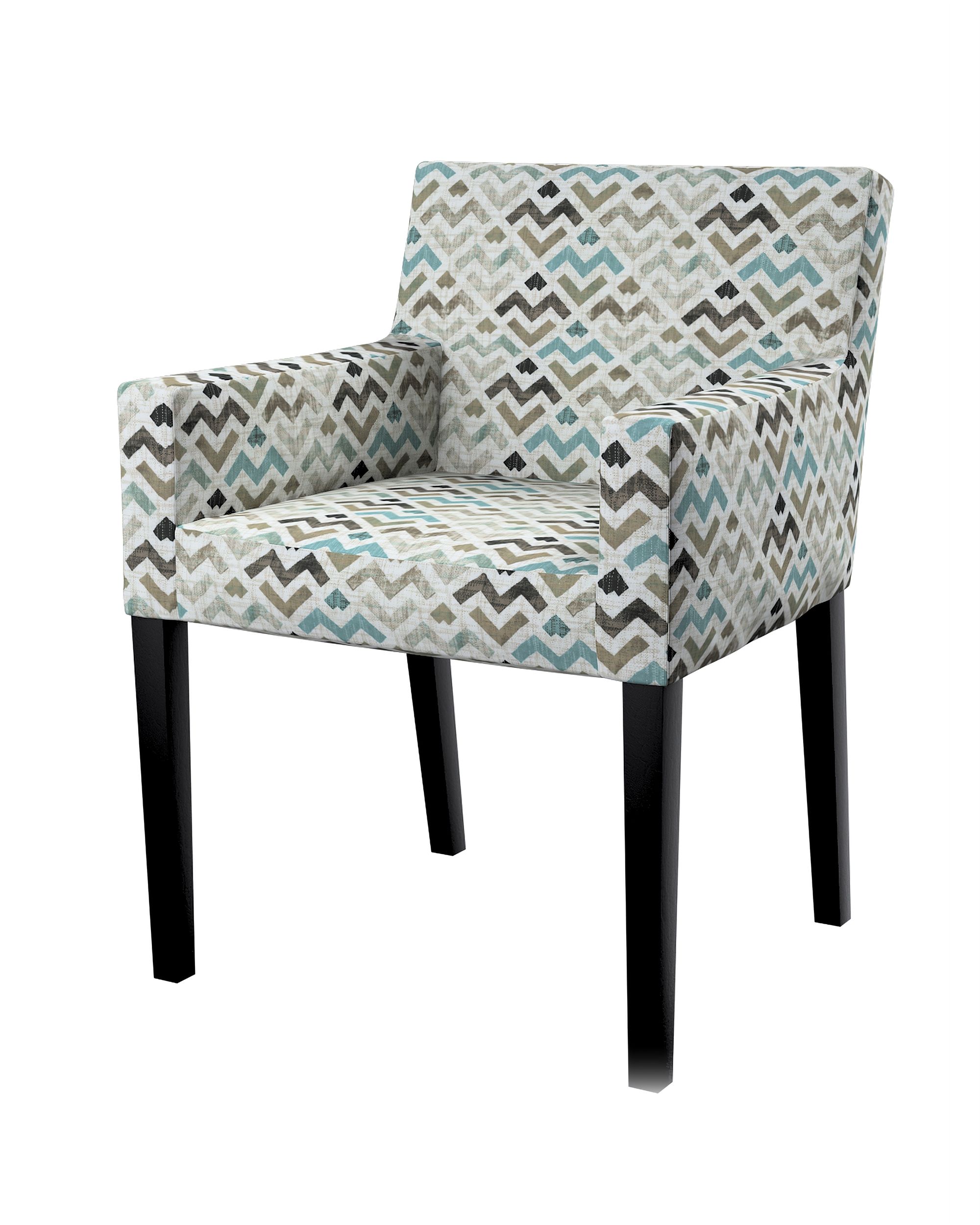 Nils chair cover product colour brown fabric patterned