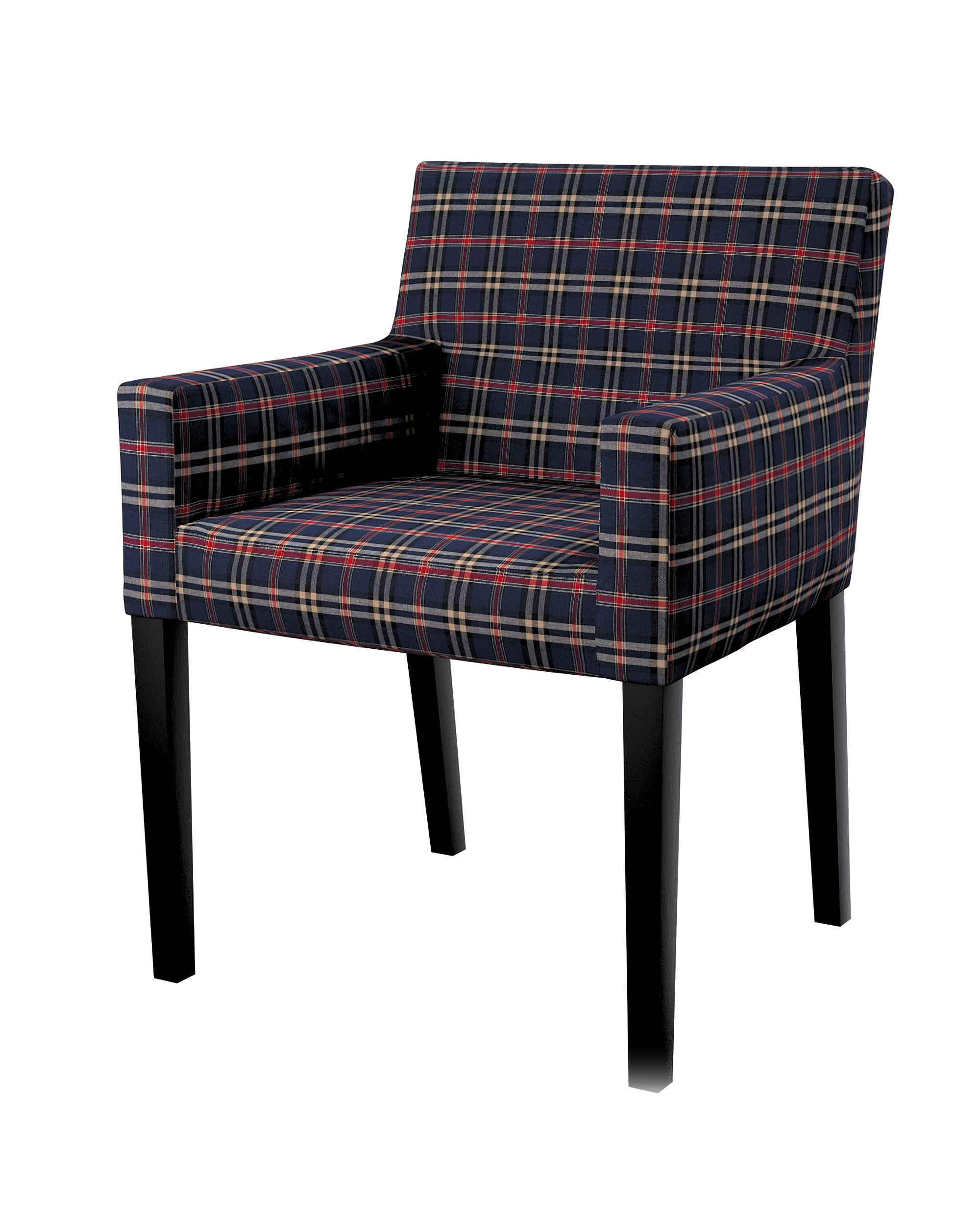 Nils chair cover product colour navy blue fabric patterned