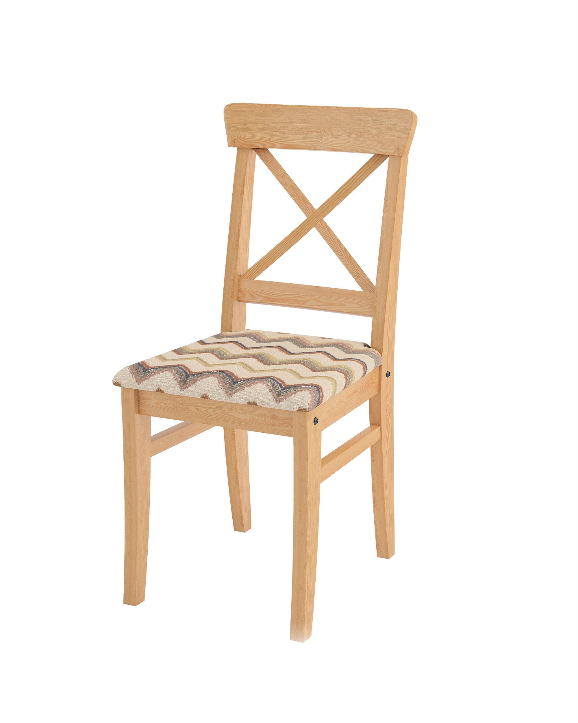 Cover for Ingolf chair with upholstered seat product colour beige fabric structured, patterned