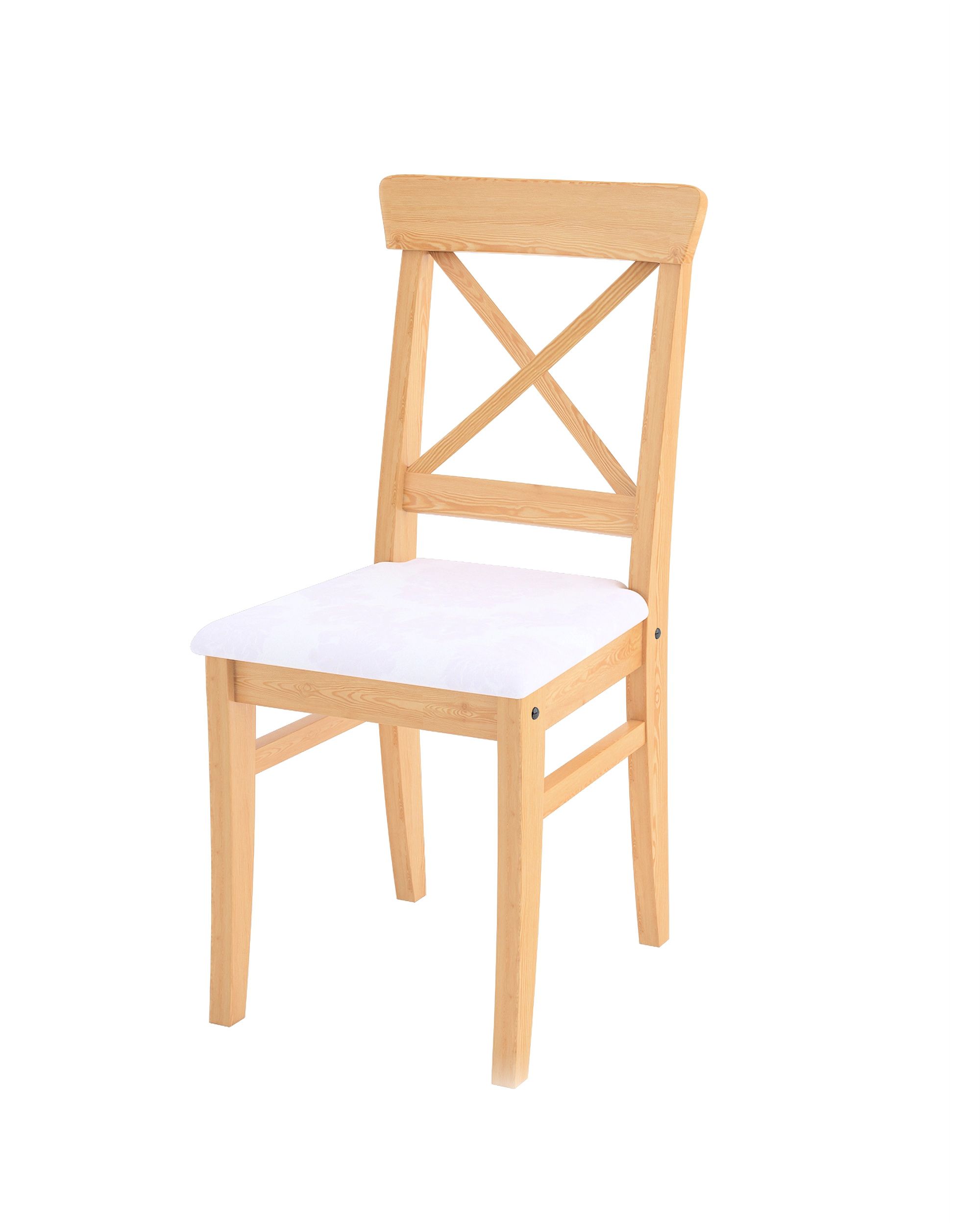 Cover for Ingolf chair with upholstered seat product colour white fabric gloss, structured, patterned
