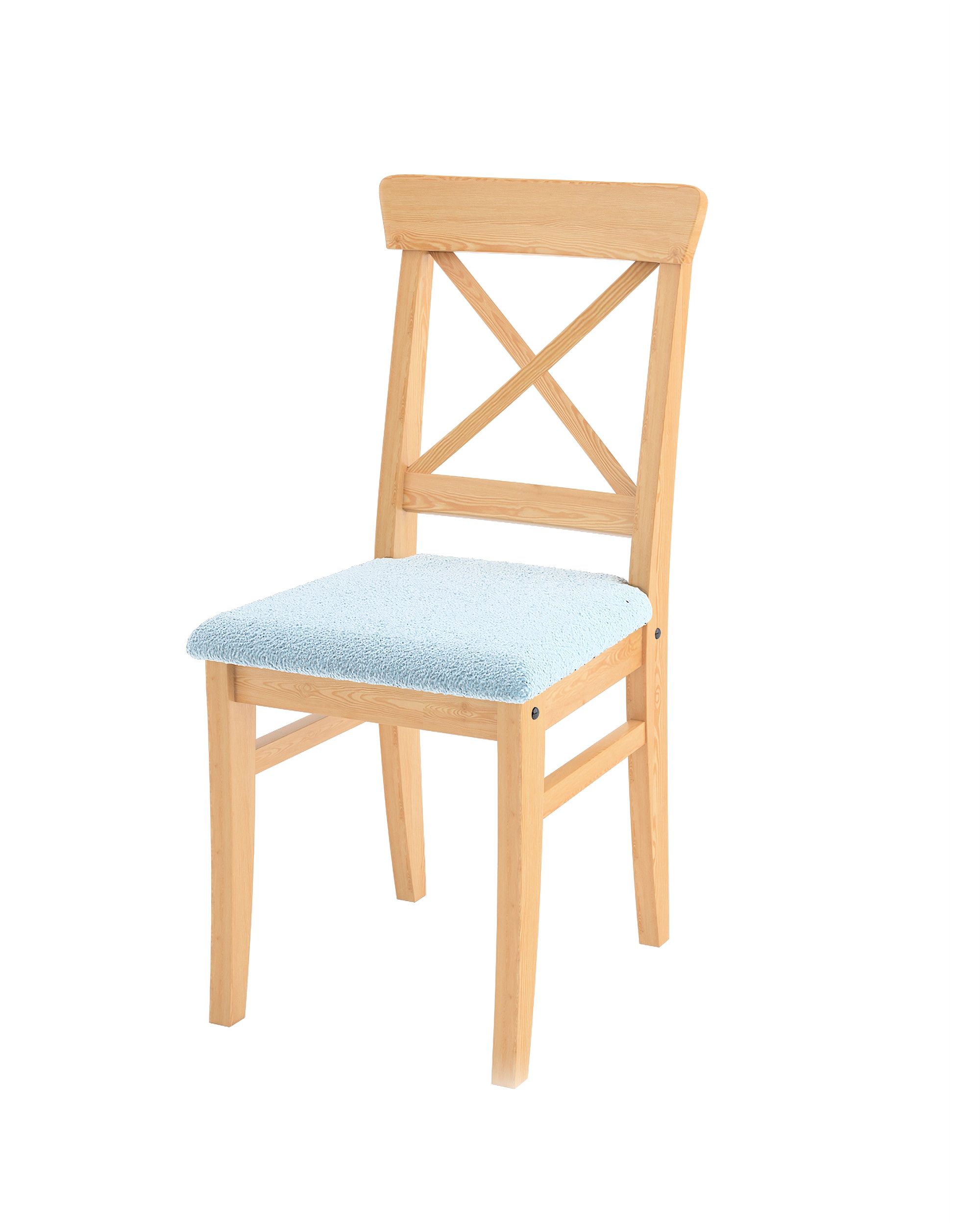 Cover for Ingolf chair with upholstered seat product colour blue fabric structured