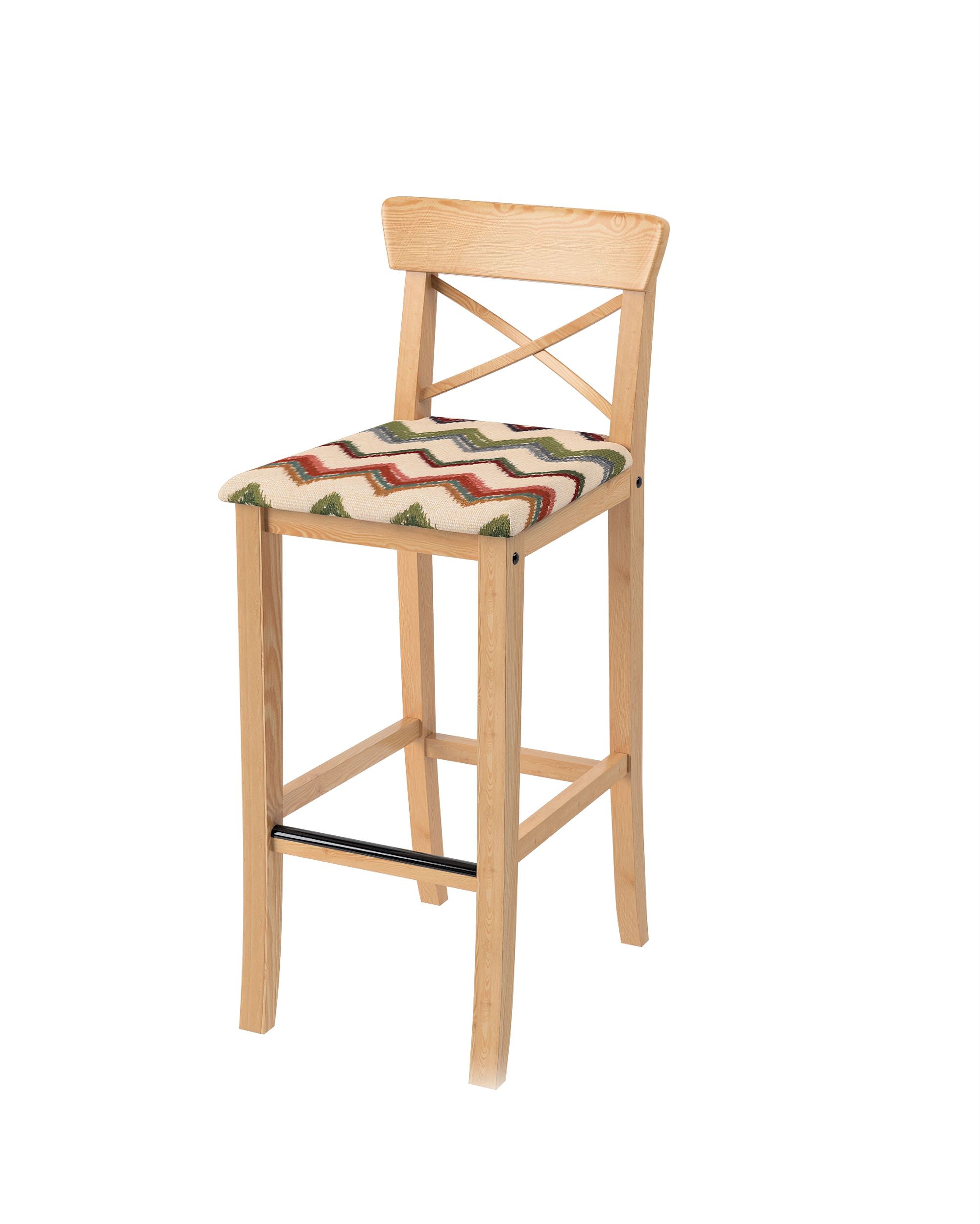 Cover for Ingolf bar chair with upholstered seat product colour multicolour fabric structured, patterned