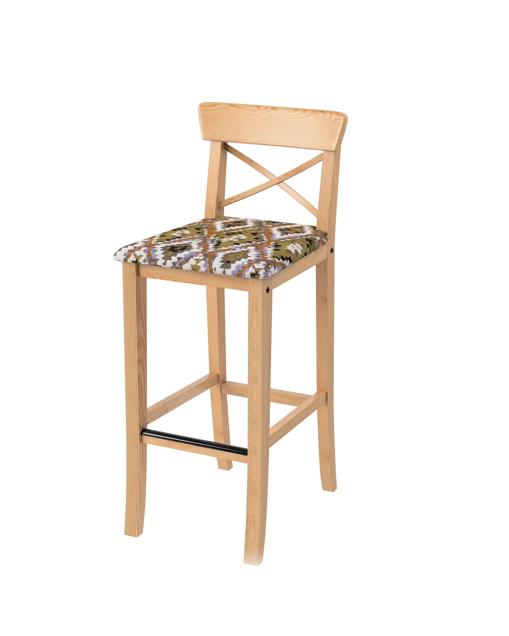 Cover for Ingolf bar chair with upholstered seat product colour multicolour fabric structured, patterned