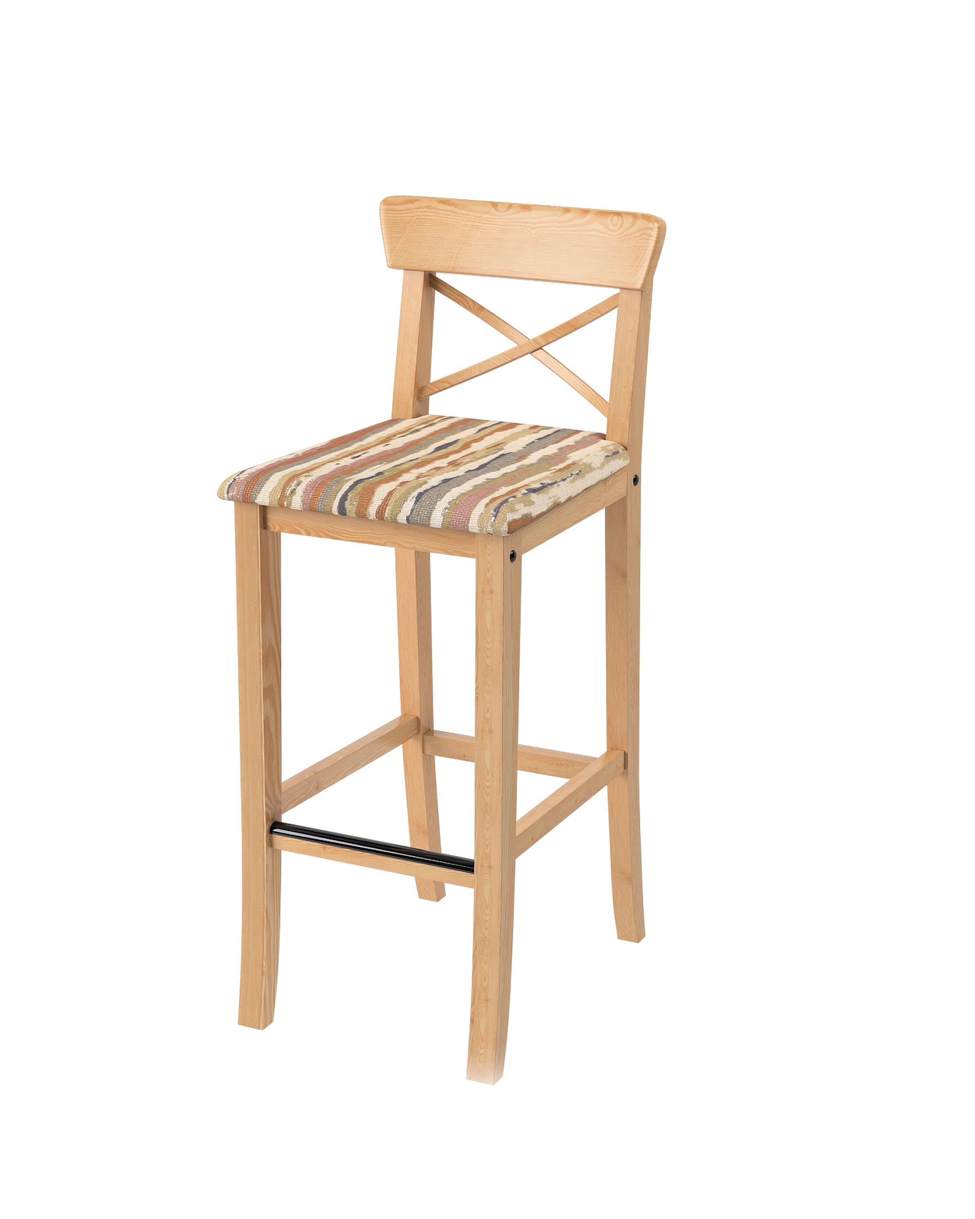 Cover for Ingolf bar chair with upholstered seat product colour beige fabric structured, patterned
