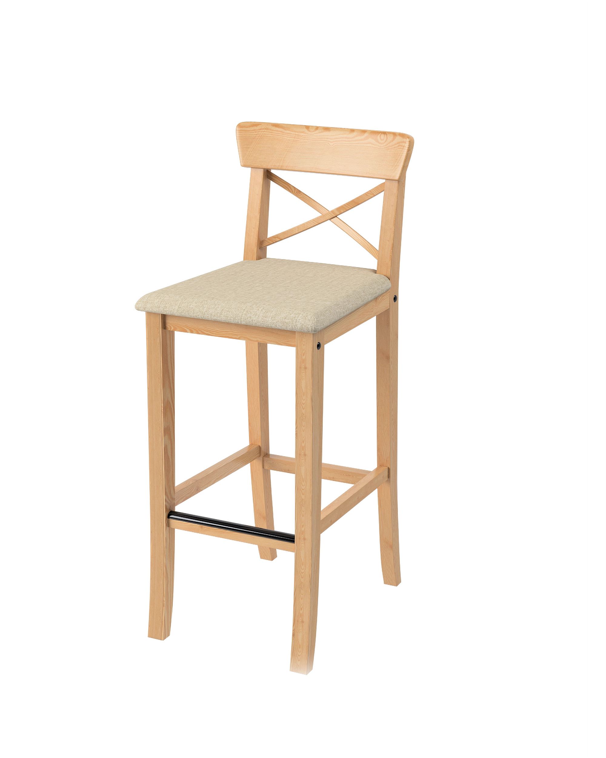 Cover for Ingolf bar chair with upholstered seat product colour beige fabric structured