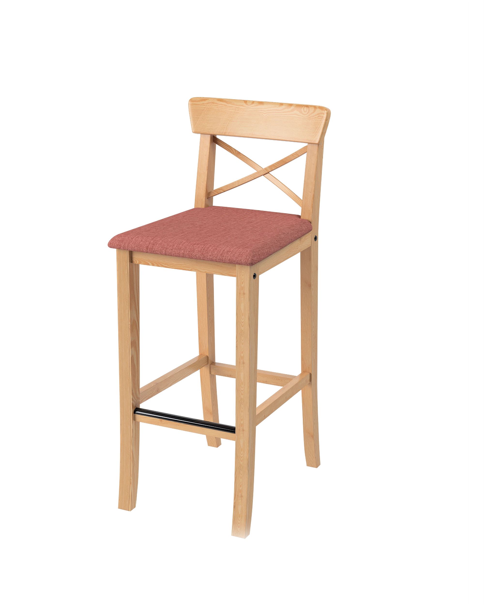 Cover for Ingolf bar chair with upholstered seat product colour brown fabric structured
