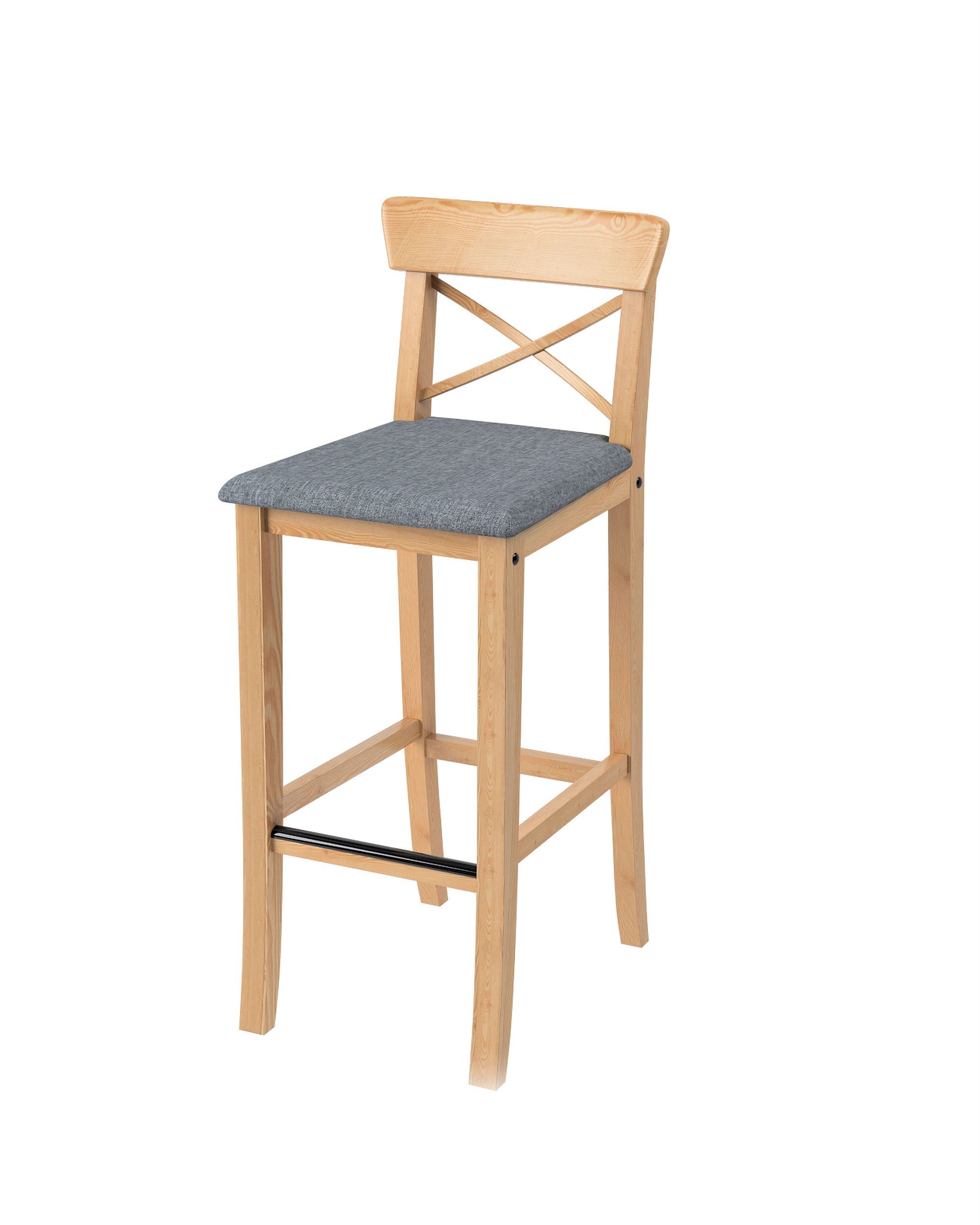 Cover for Ingolf bar chair with upholstered seat product colour grey fabric structured