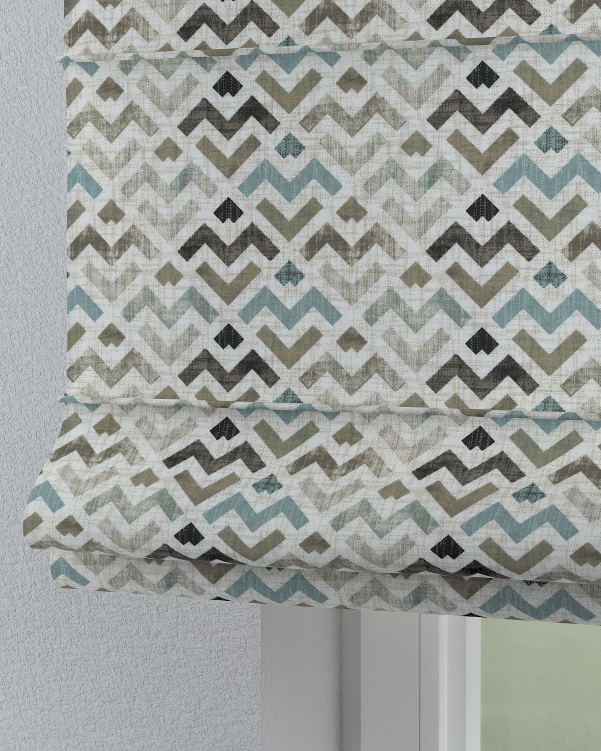 Torino slot Roman blind product colour brown fabric patterned (hover)