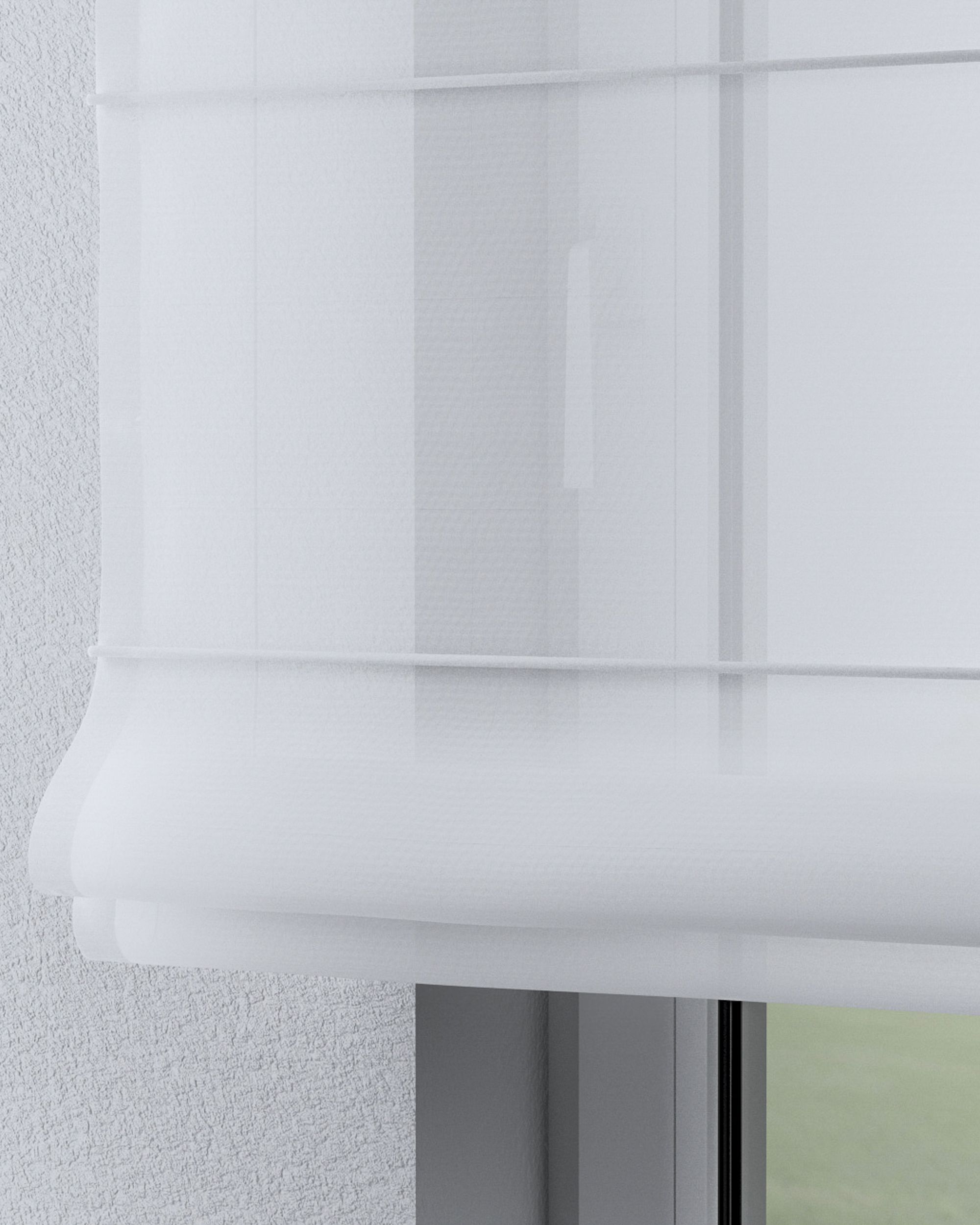 Seville voile blind product colour white fabric semi-sheer, gloss (hover)