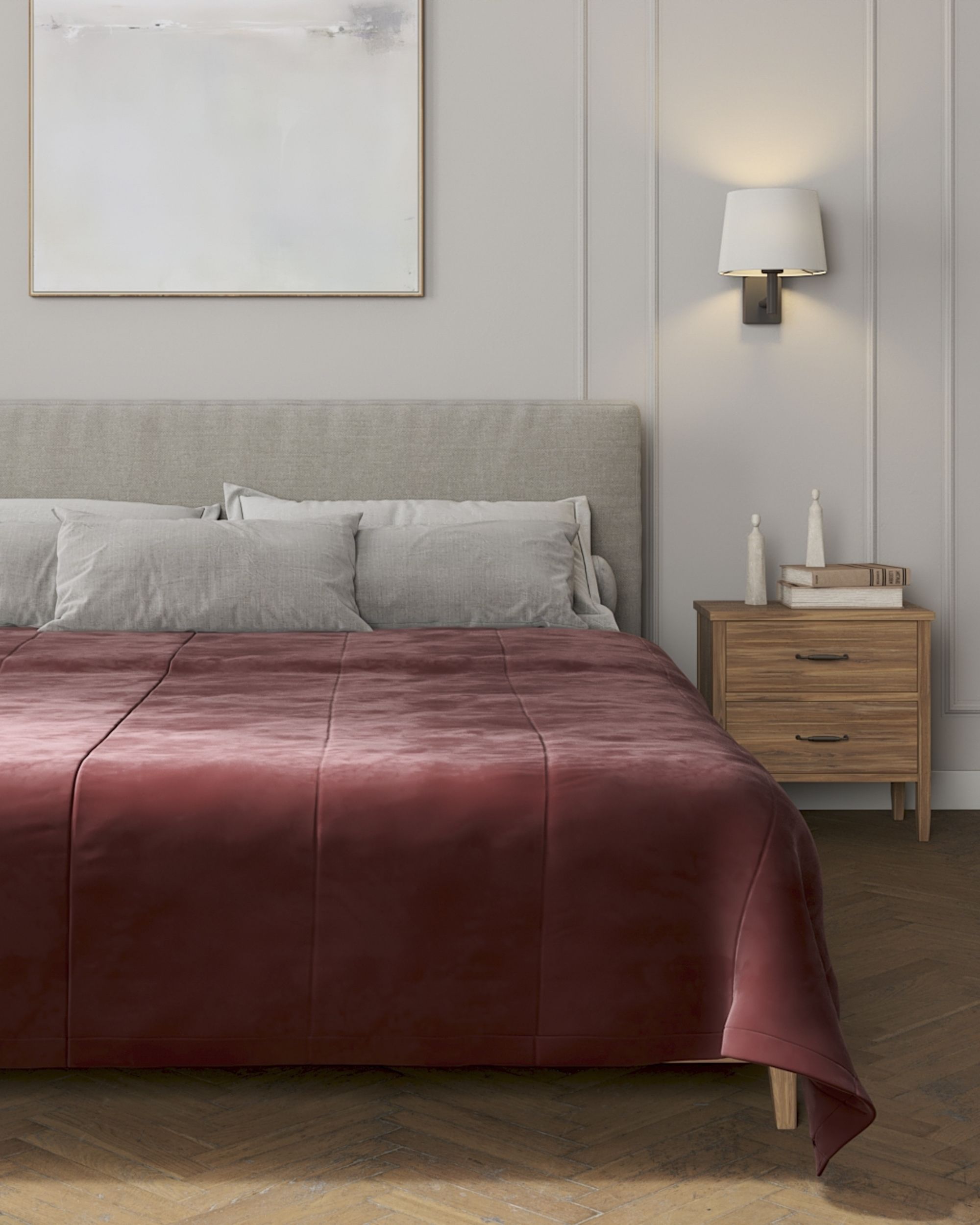 Velvet stripe quilted throw product colour red fabric gloss, velvet (hover)