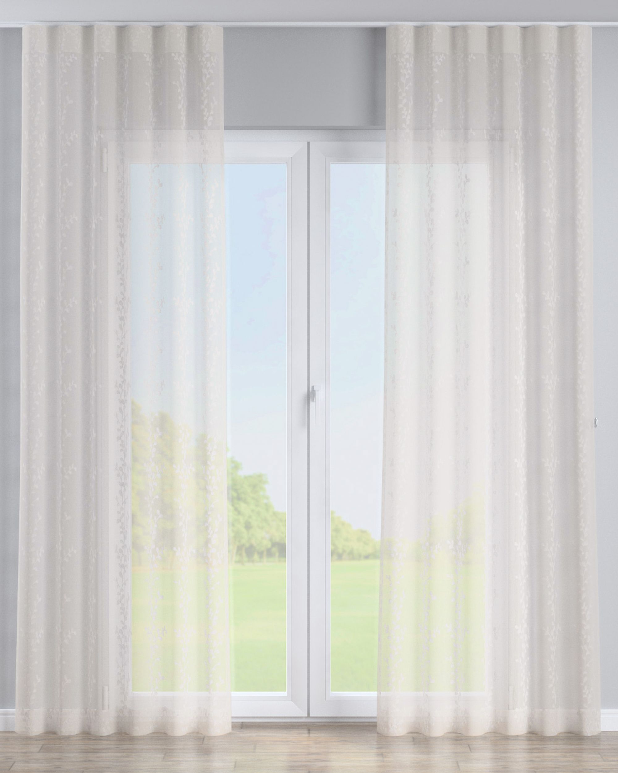 Wave Curtain product colour cream fabric semi-sheer, structured (hover)