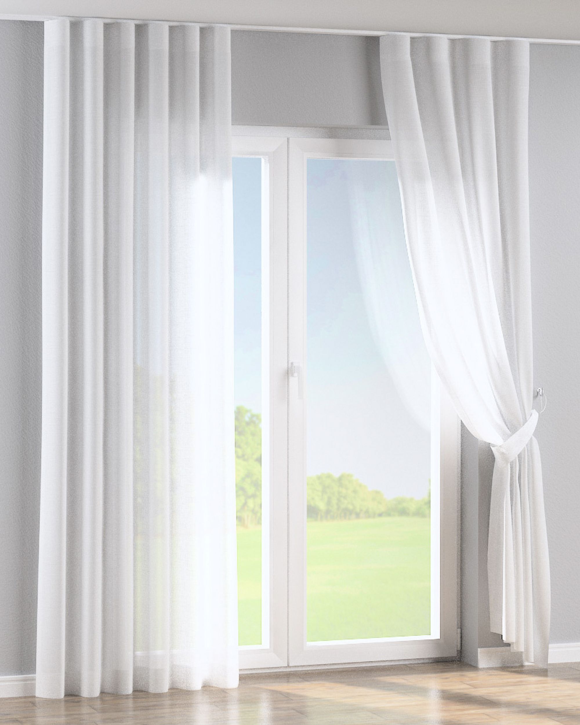 Wave Curtain product colour white fabric semi-sheer, structured (hover)