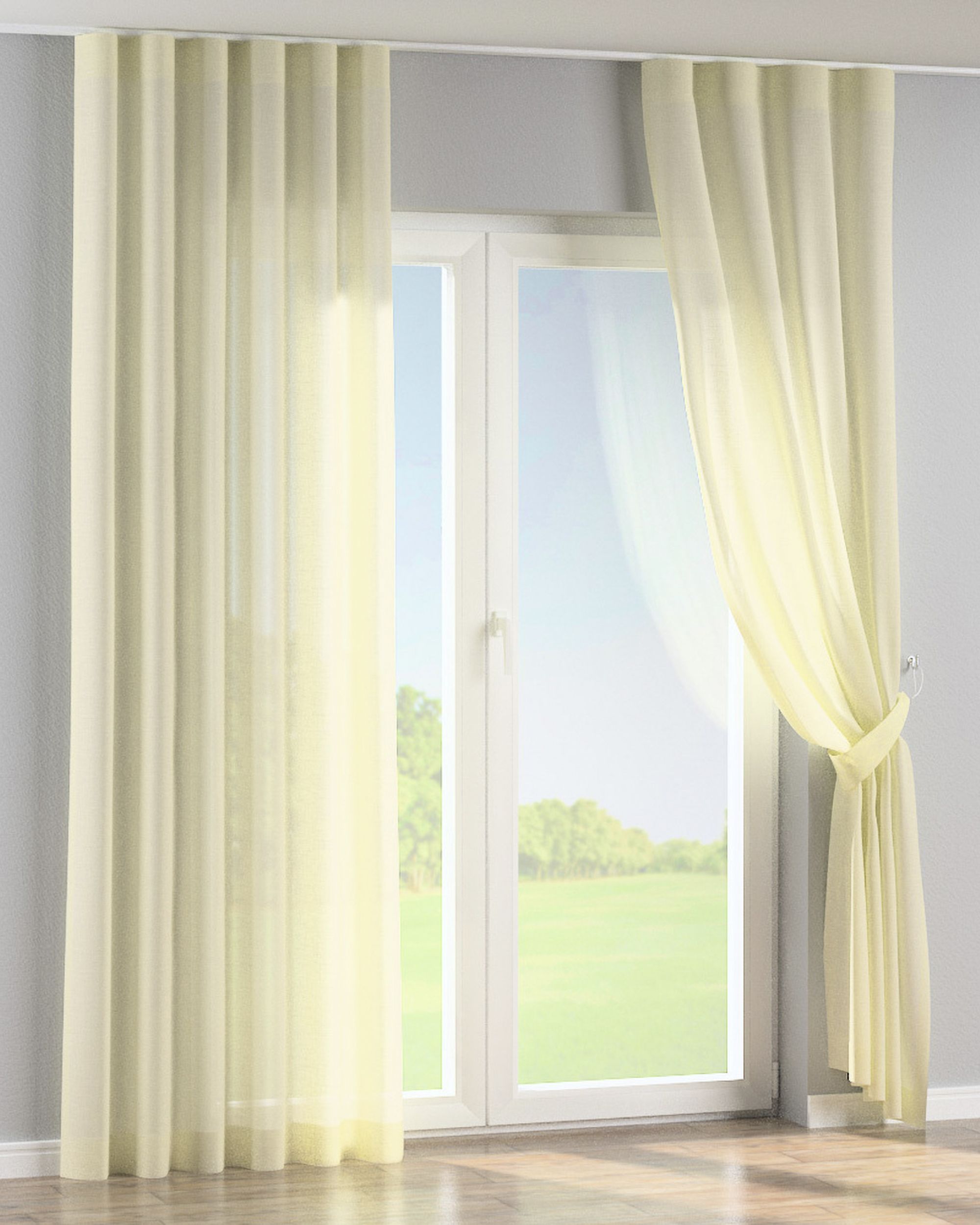Wave Curtain product colour cream fabric semi-sheer, structured (hover)