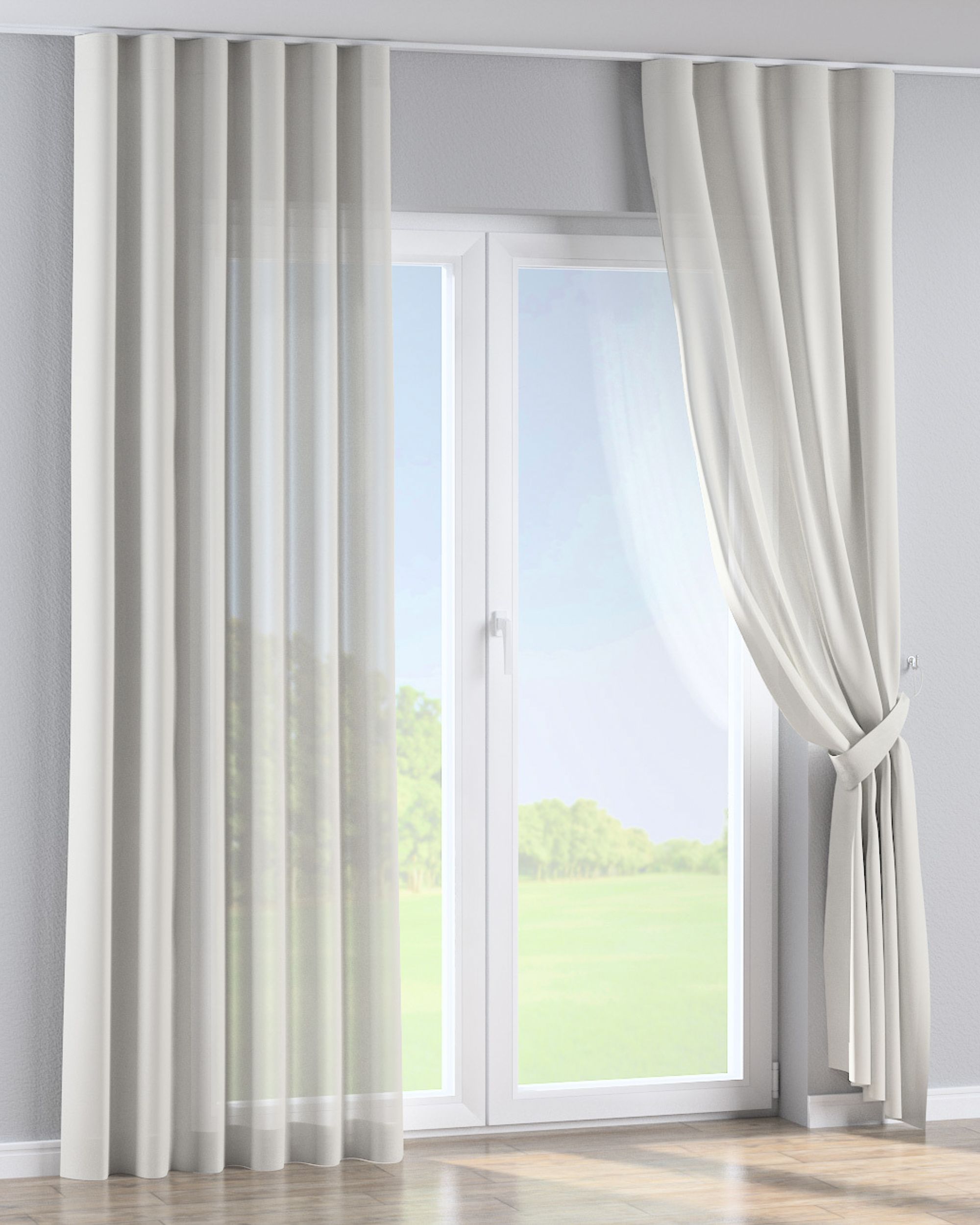 Wave Curtain product colour cream fabric semi-sheer, structured (hover)