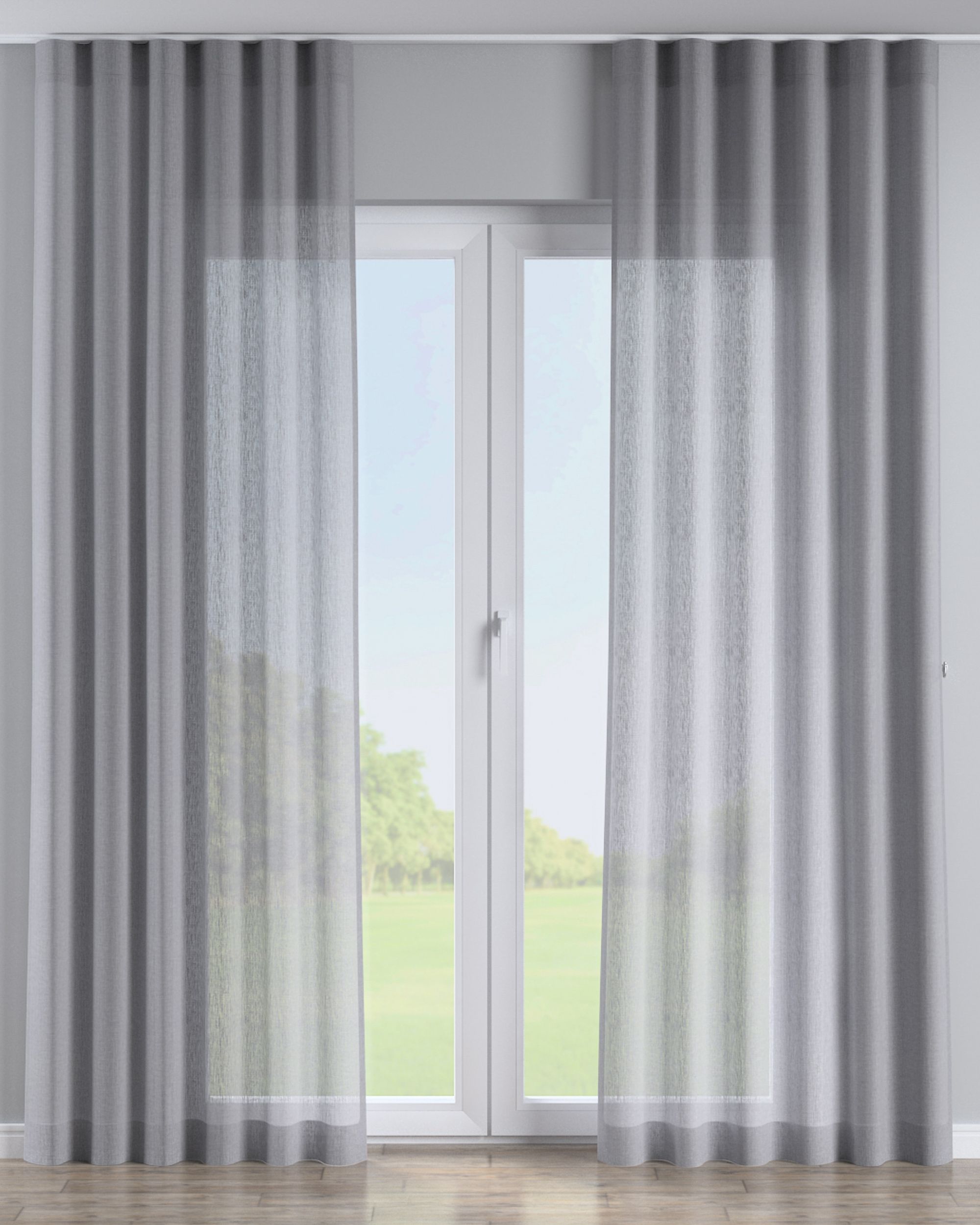 Wave Curtain product colour grey fabric semi-sheer, structured