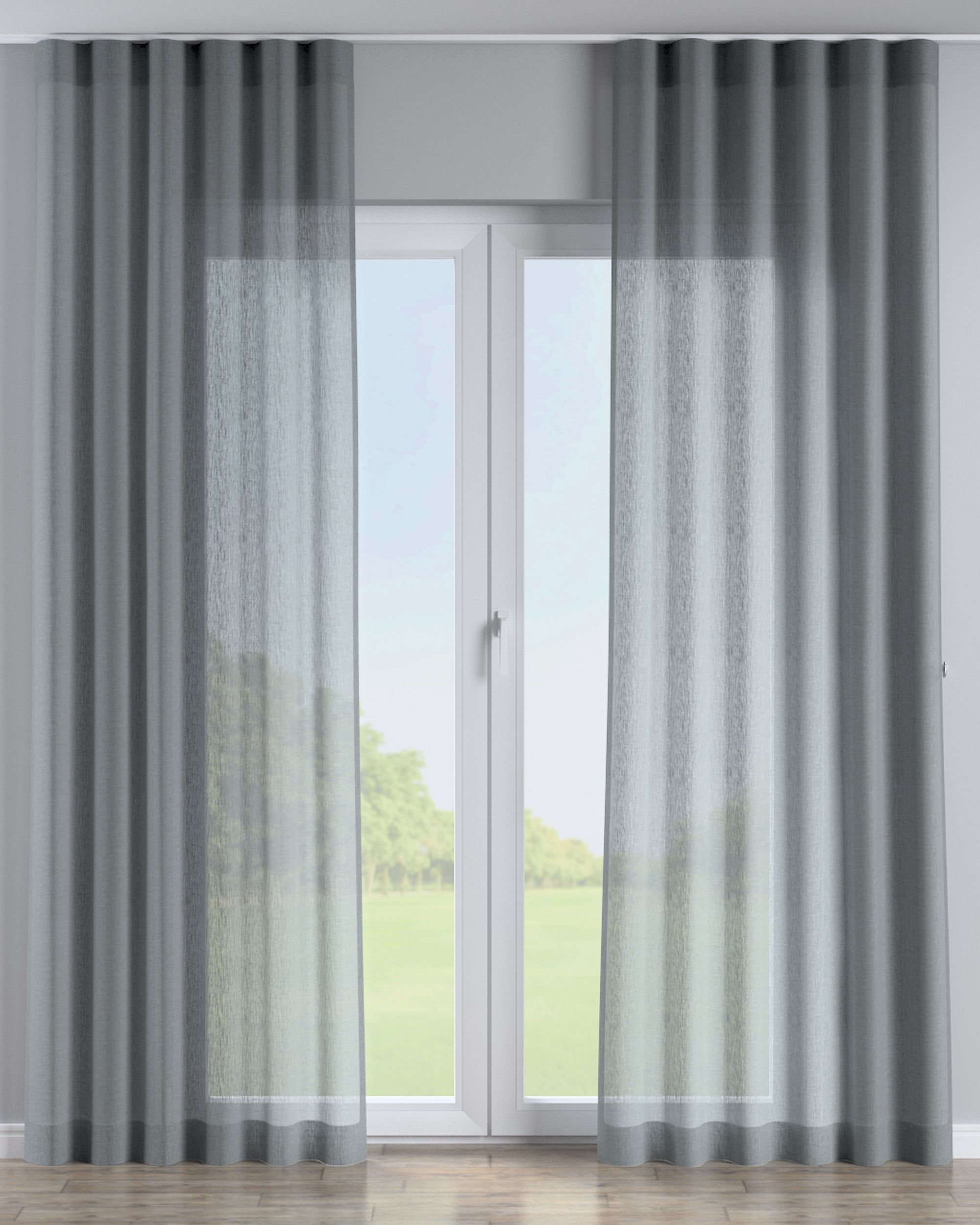 Wave Curtain product colour green fabric semi-sheer, structured