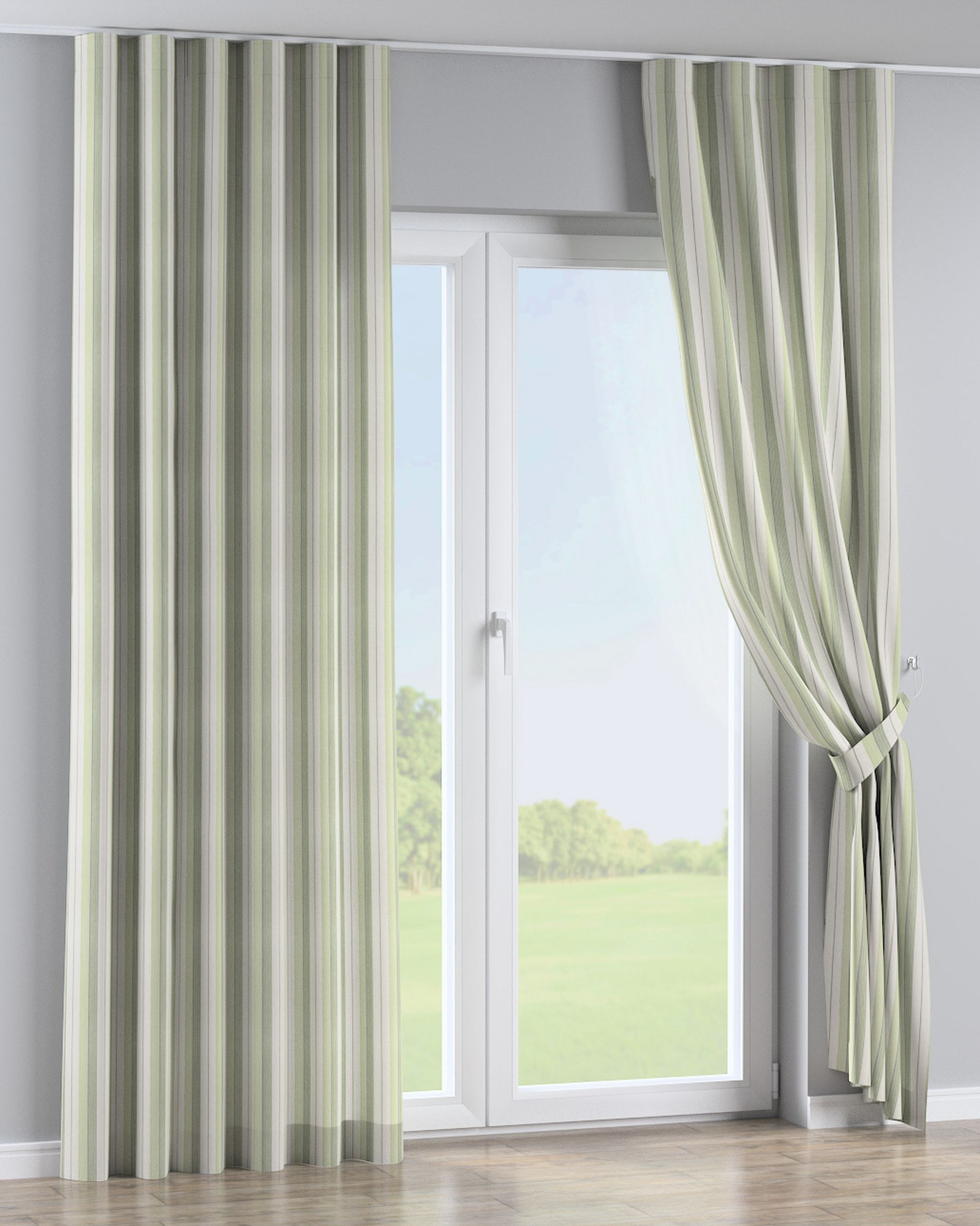 Wave Curtain product colour green fabric structured, patterned (hover)