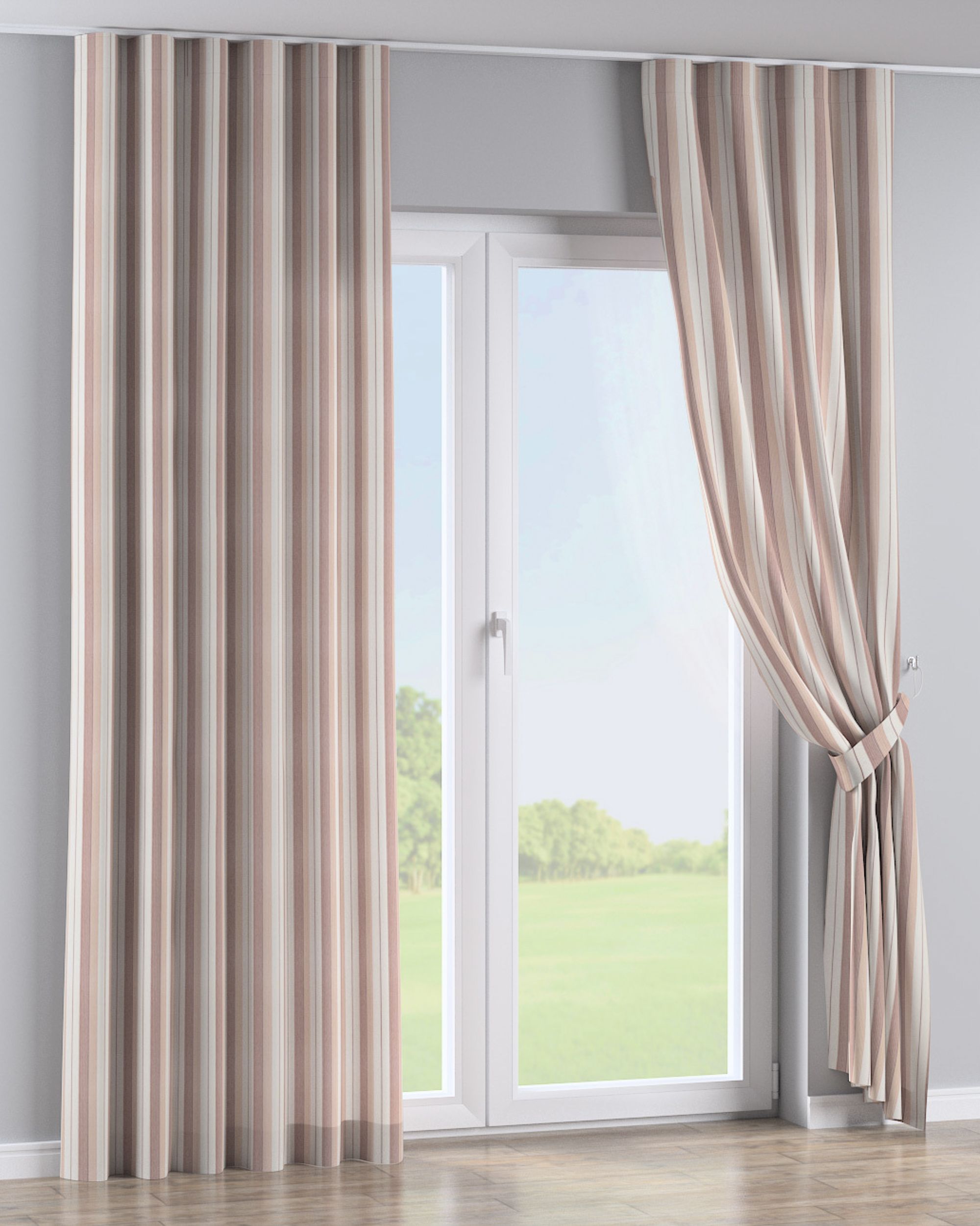 Wave Curtain product colour red fabric structured, patterned (hover)