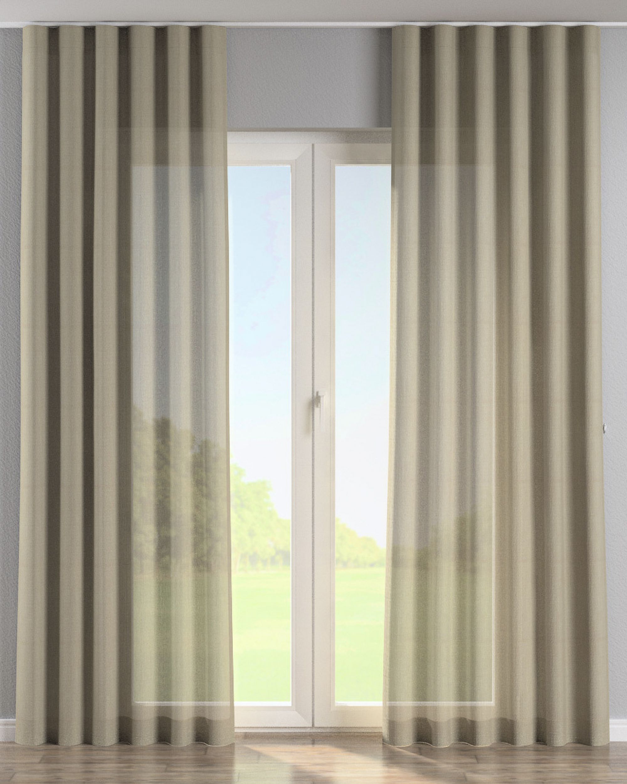 Wave Curtain product colour beige fabric semi-sheer, gloss, structured